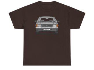 T-Shirt, Opel Monza A1, Strichzeichnung, Silbergrau, mit Kennzeichen personalisierbar