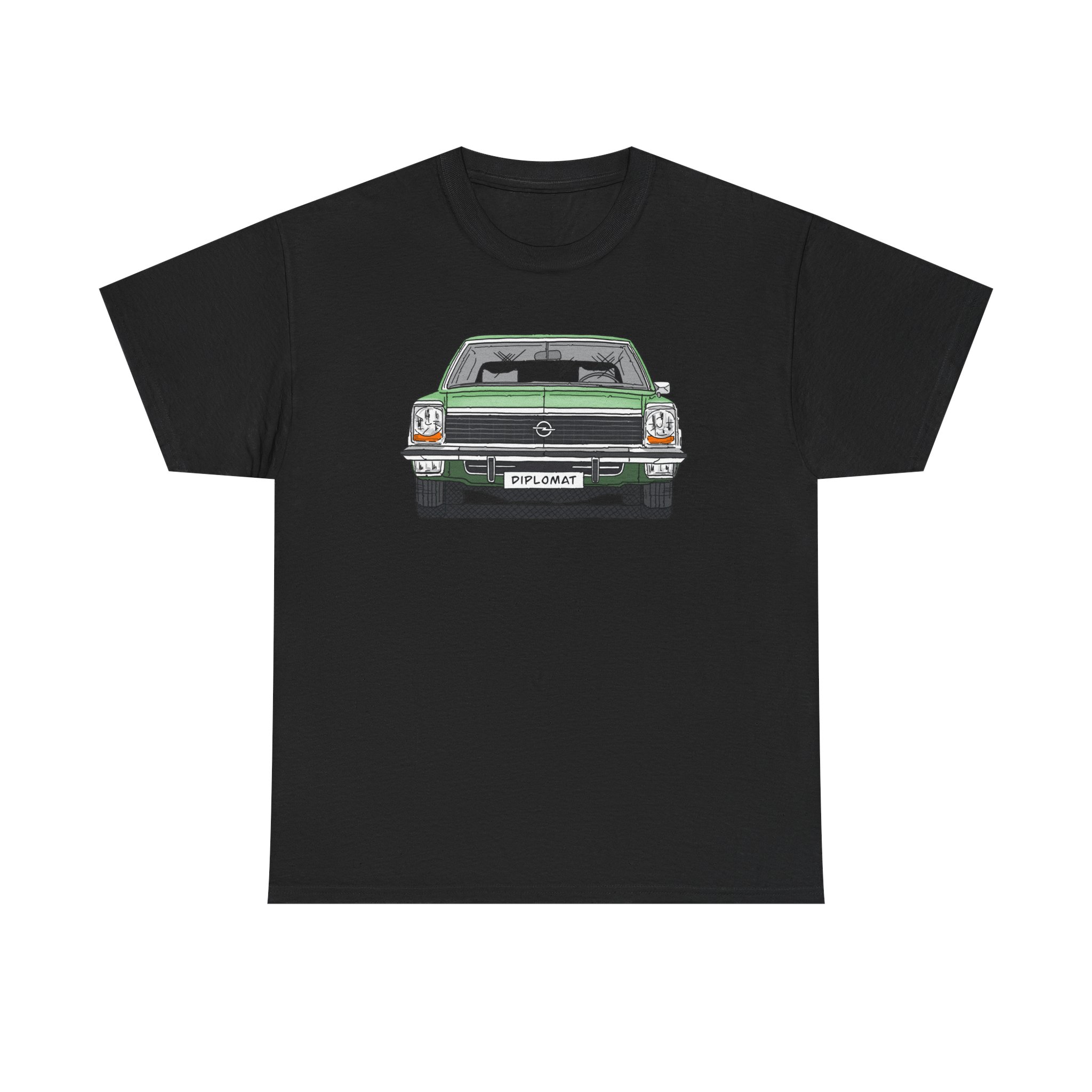 T-Shirt, Opel Diplomat B, Strichzeichnung, Grün, mit Kennzeichen personalisierbar – Bild 49