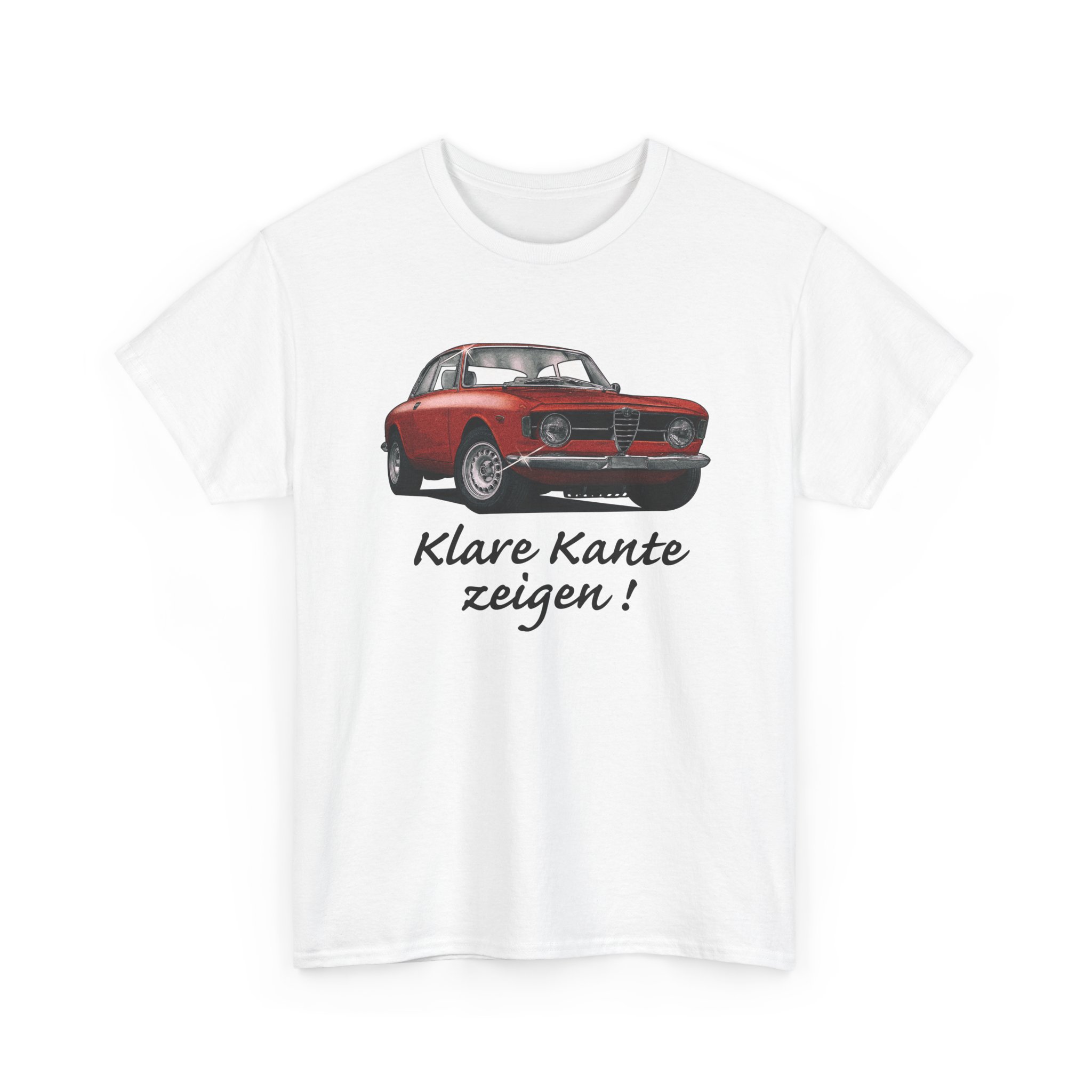 T-Shirt, Alfa Romeo Junior Kantenhaube, Rot, Klare Kante zeigen! – Bild 3