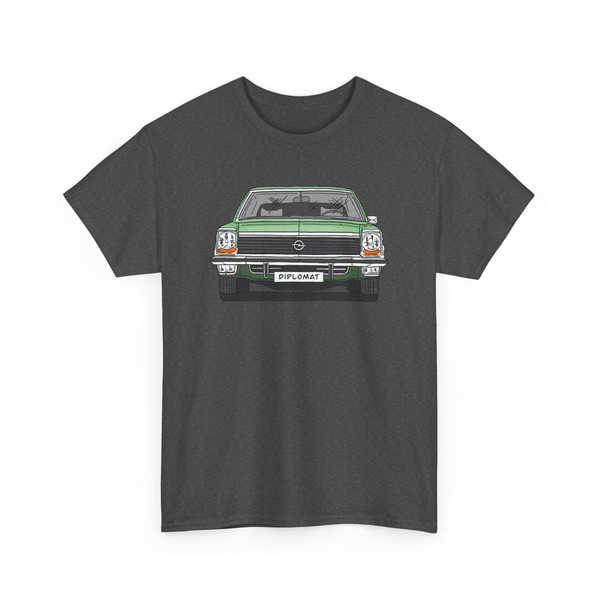 T-Shirt, Opel Diplomat B, Strichzeichnung, Grün, mit Kennzeichen personalisierbar – Bild 11