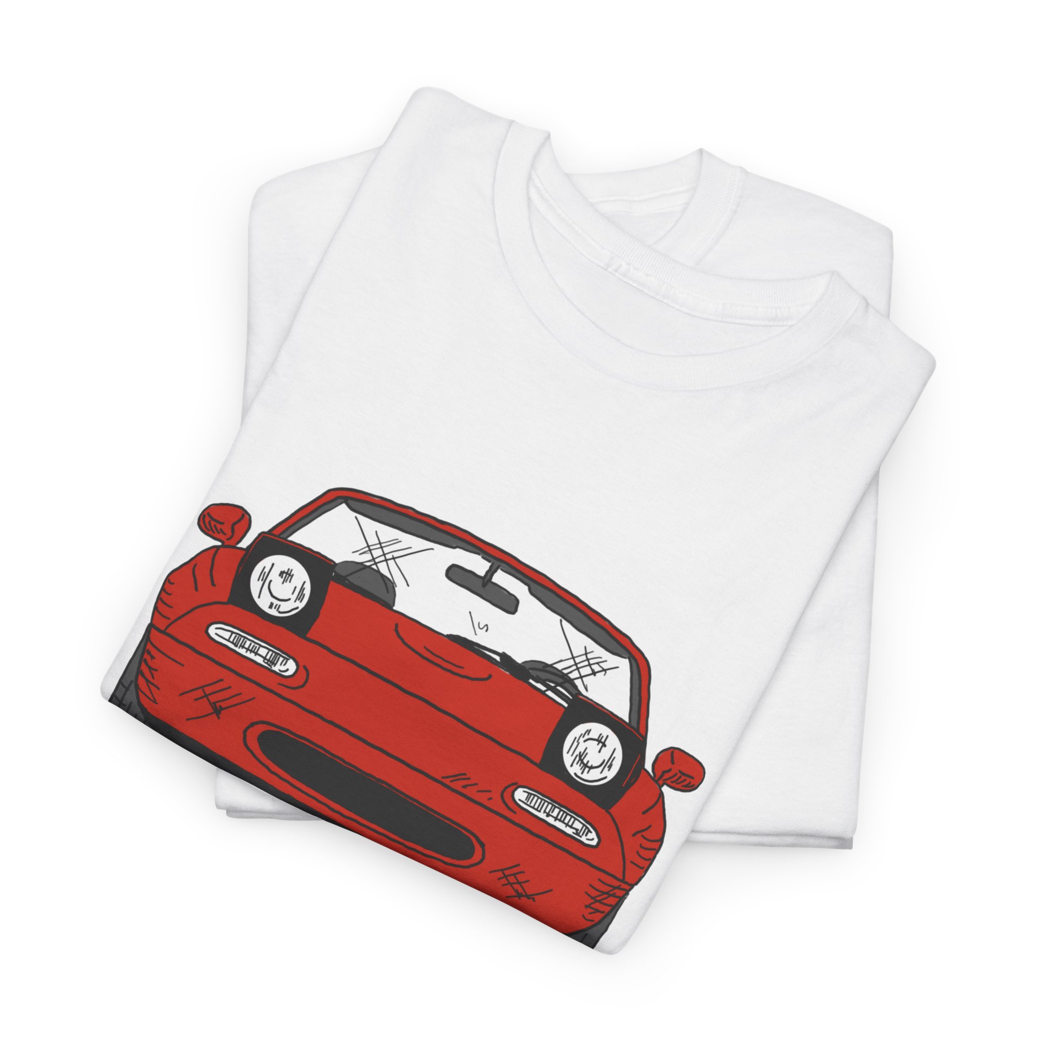 T-Shirt, Mazda MX5 Miata, Strichzeichnung, Rot – Bild 4