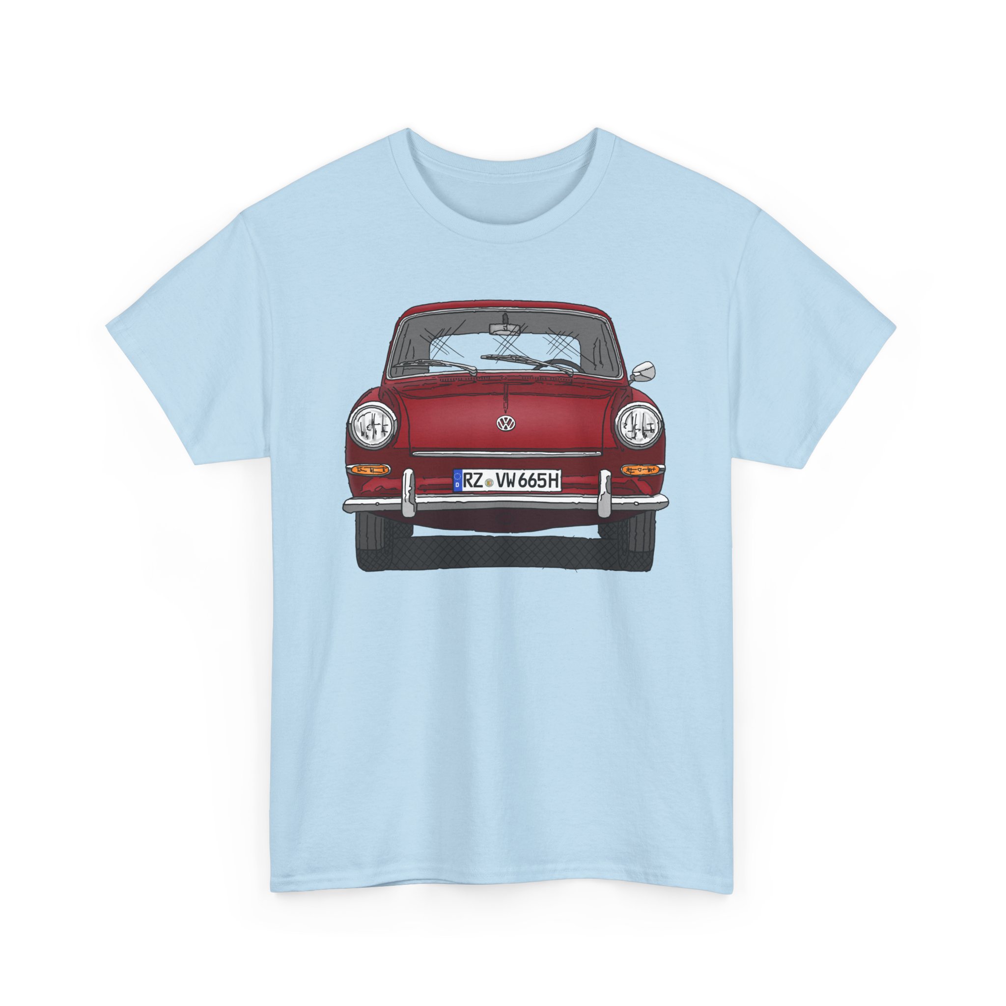 T-Shirt, VW Typ 3, 1500, 1600, Strichzeichnung, Rot, RZ VW 665H – Bild 7