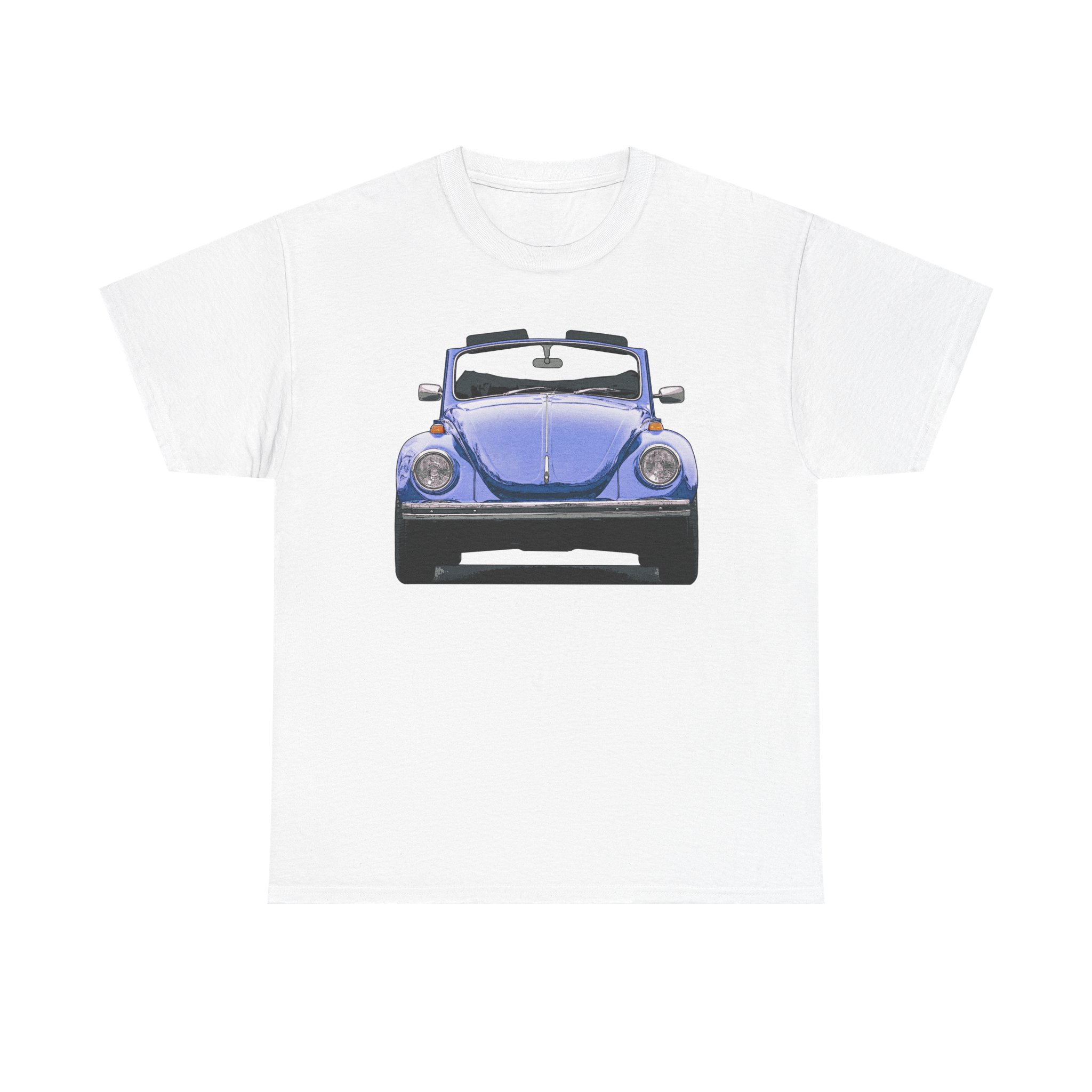 T-Shirt, VW Käfer Cabrio, 1302, Strichzeichnung, Blau, mit Kennzeichen personalisierbar – Bild 5