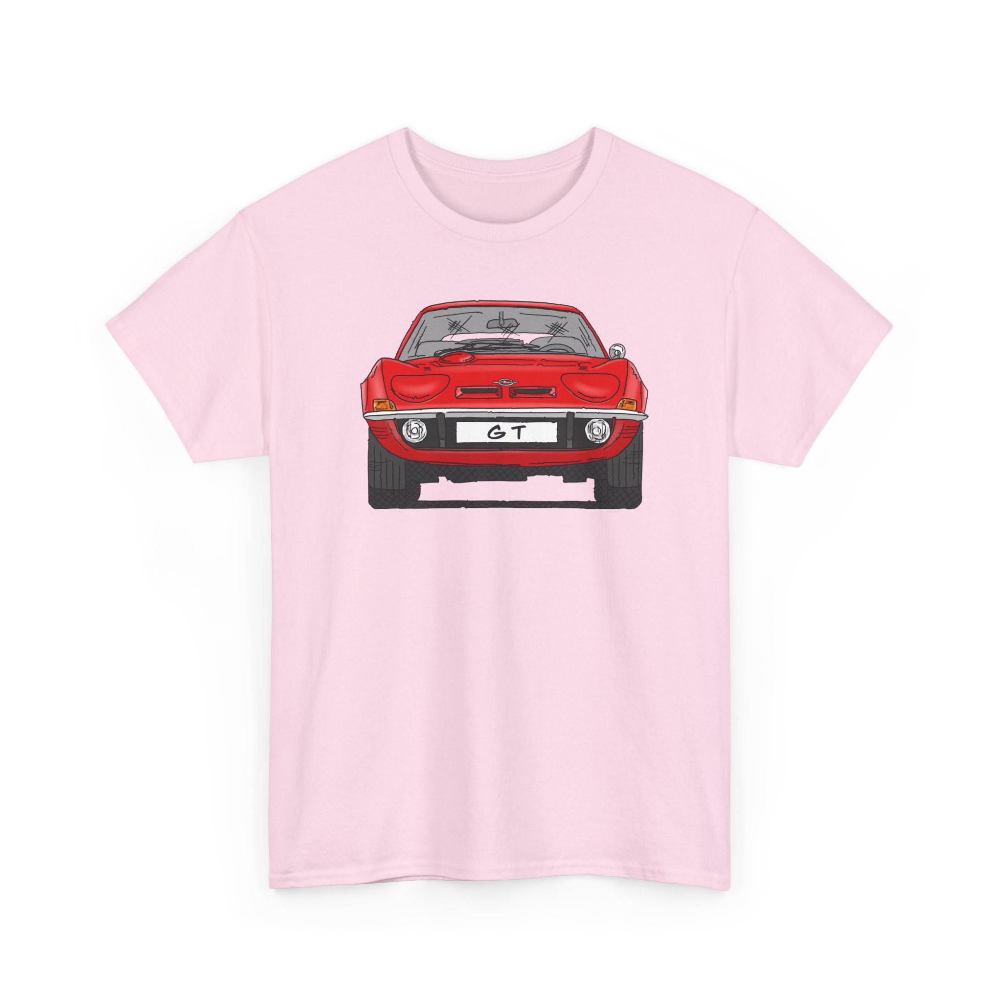 T-Shirt, Opel GT, Strichzeichnung, Rot, mit Kennzeichen personalisierbar – Bild 23
