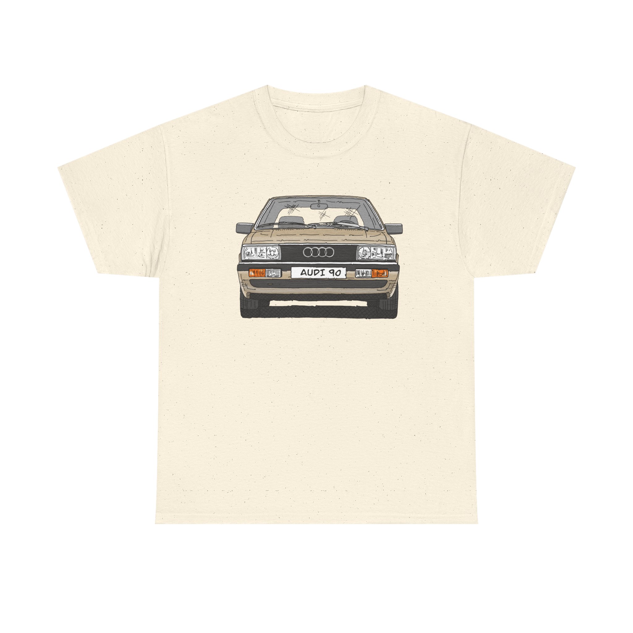 T-Shirt, Audi 90 B2, Strichzeichnung, Kalaharibeige, mit Kennzeichen personalisierbar – Bild 25