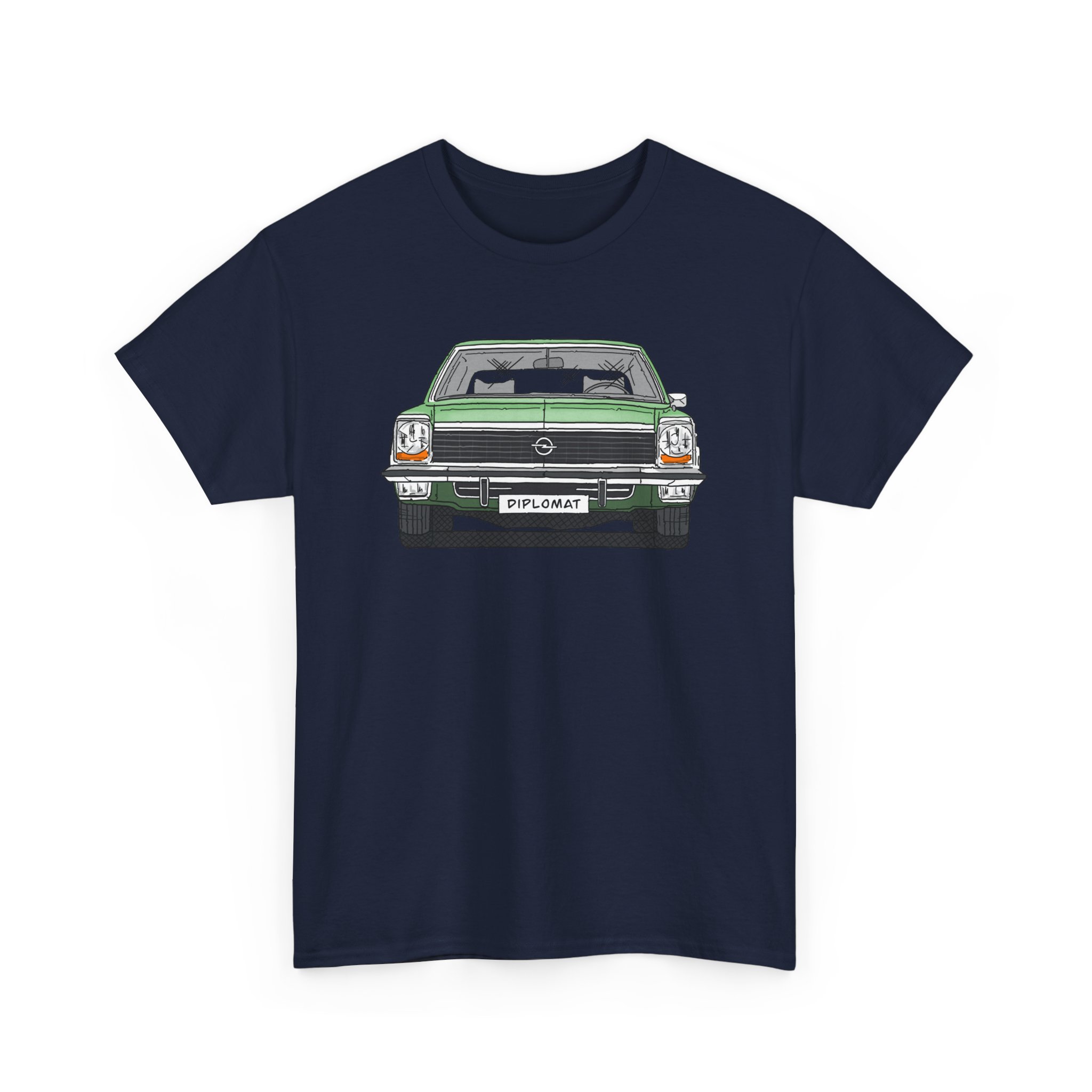 T-Shirt, Opel Diplomat B, Strichzeichnung, Grün, mit Kennzeichen personalisierbar – Bild 27