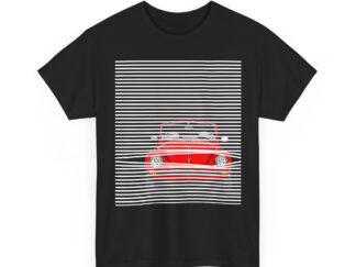 T-Shirt, VW Käfer Cabrio, 1303, Strichzeichnung, Rot, Jalousie