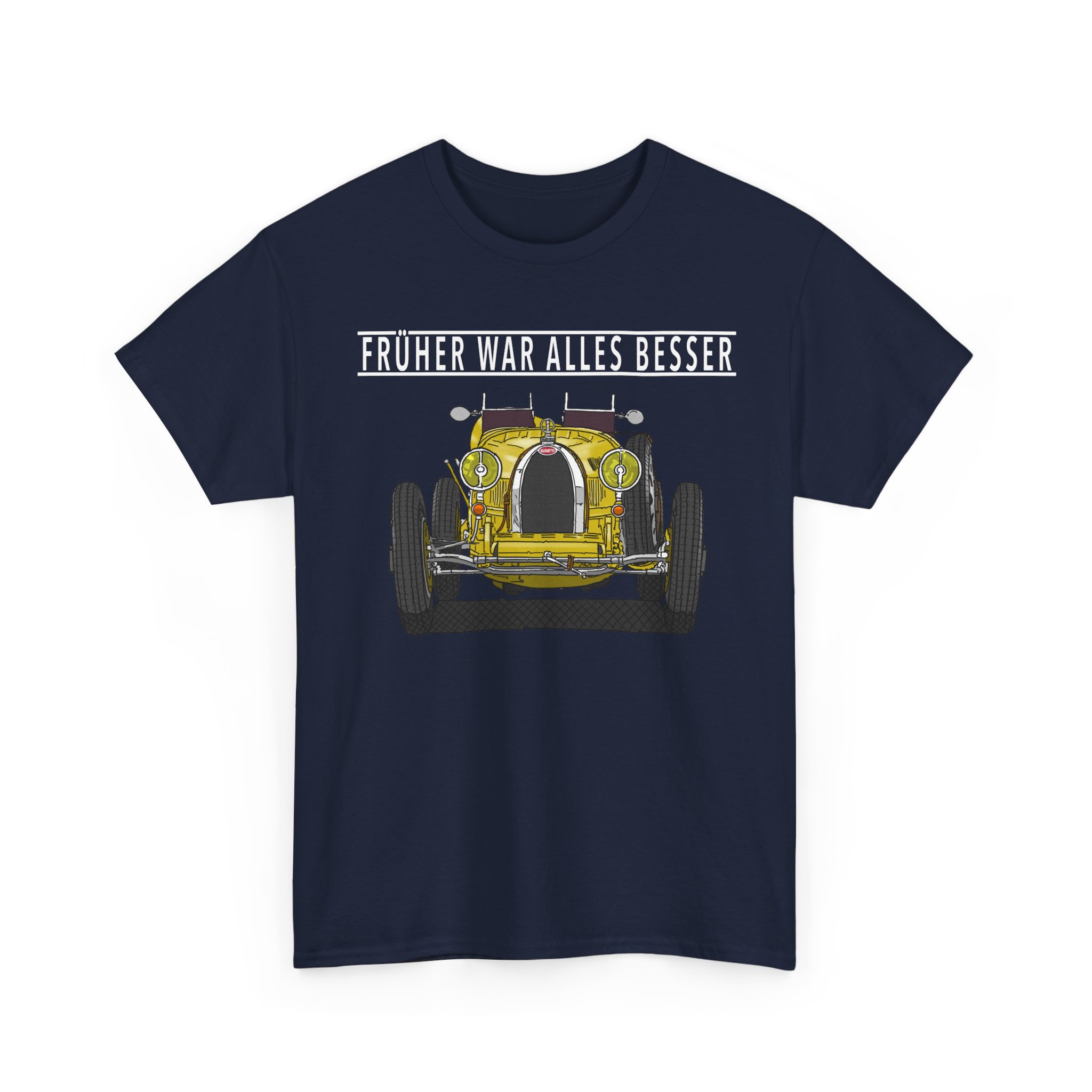 T-Shirt, Bugatti, Gelb, Text FRÜHER WAR ALLES BESSER, Weiße Schrift – Bild 6