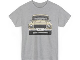 T-Shirt, Volvo PV544, Buckelvolvo, Strichzeichnung, Creme, Wunschkennzeichen möglich
