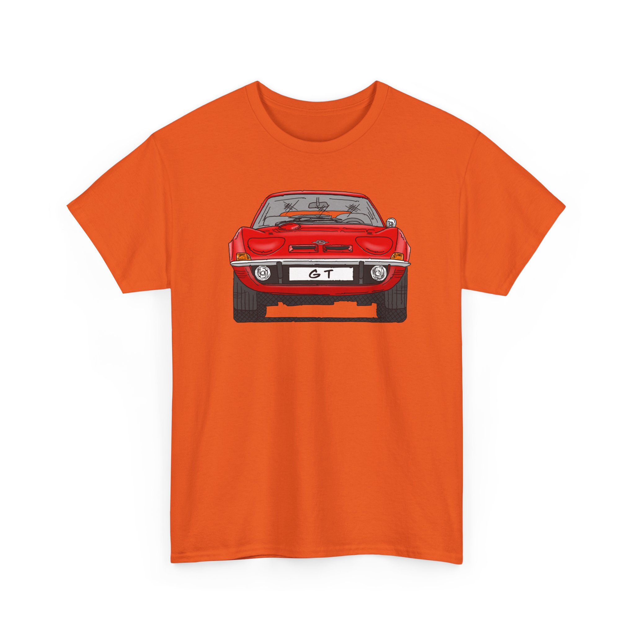 T-Shirt, Opel GT, Strichzeichnung, Rot, mit Kennzeichen personalisierbar – Bild 35