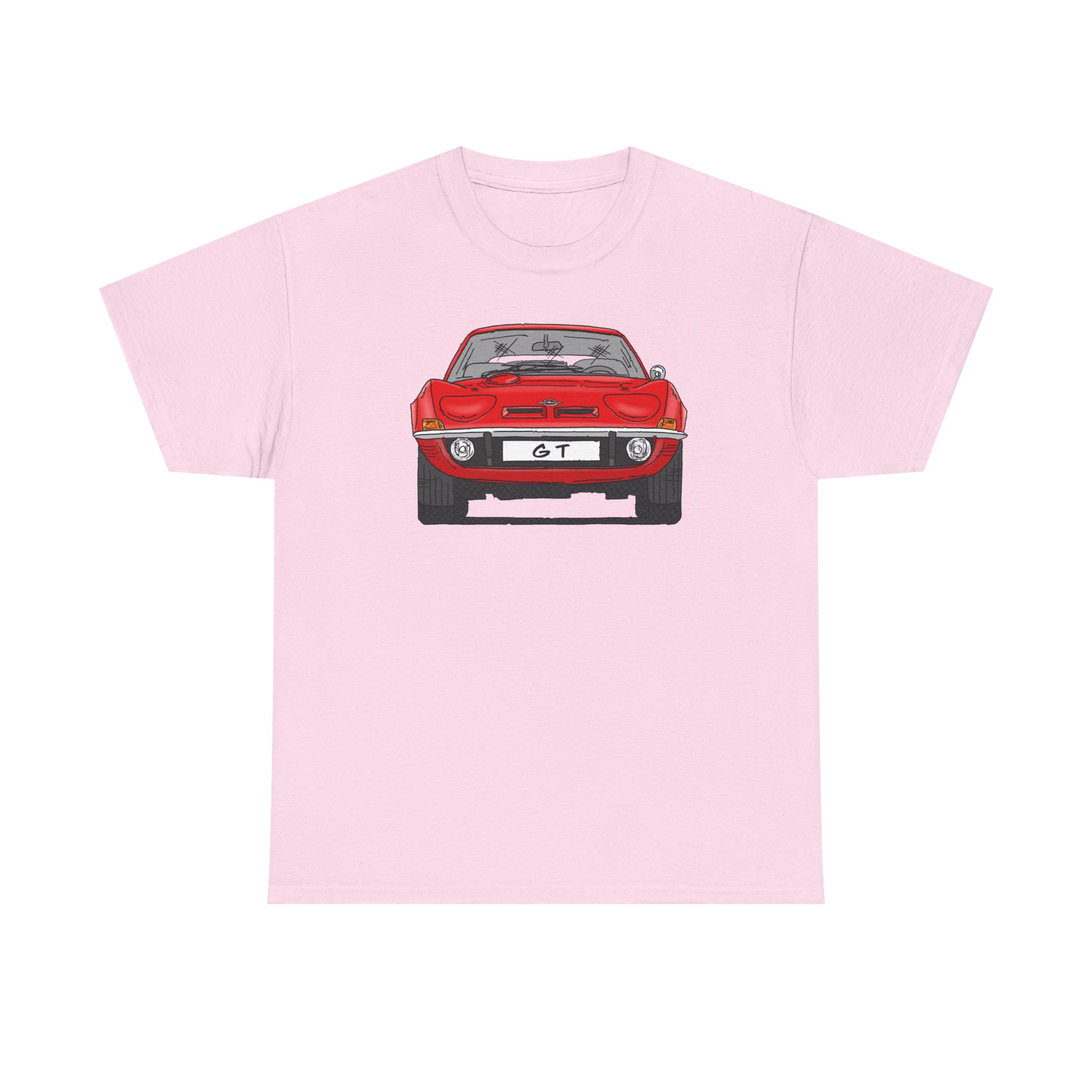 T-Shirt, Opel GT, Strichzeichnung, Rot, mit Kennzeichen personalisierbar – Bild 21