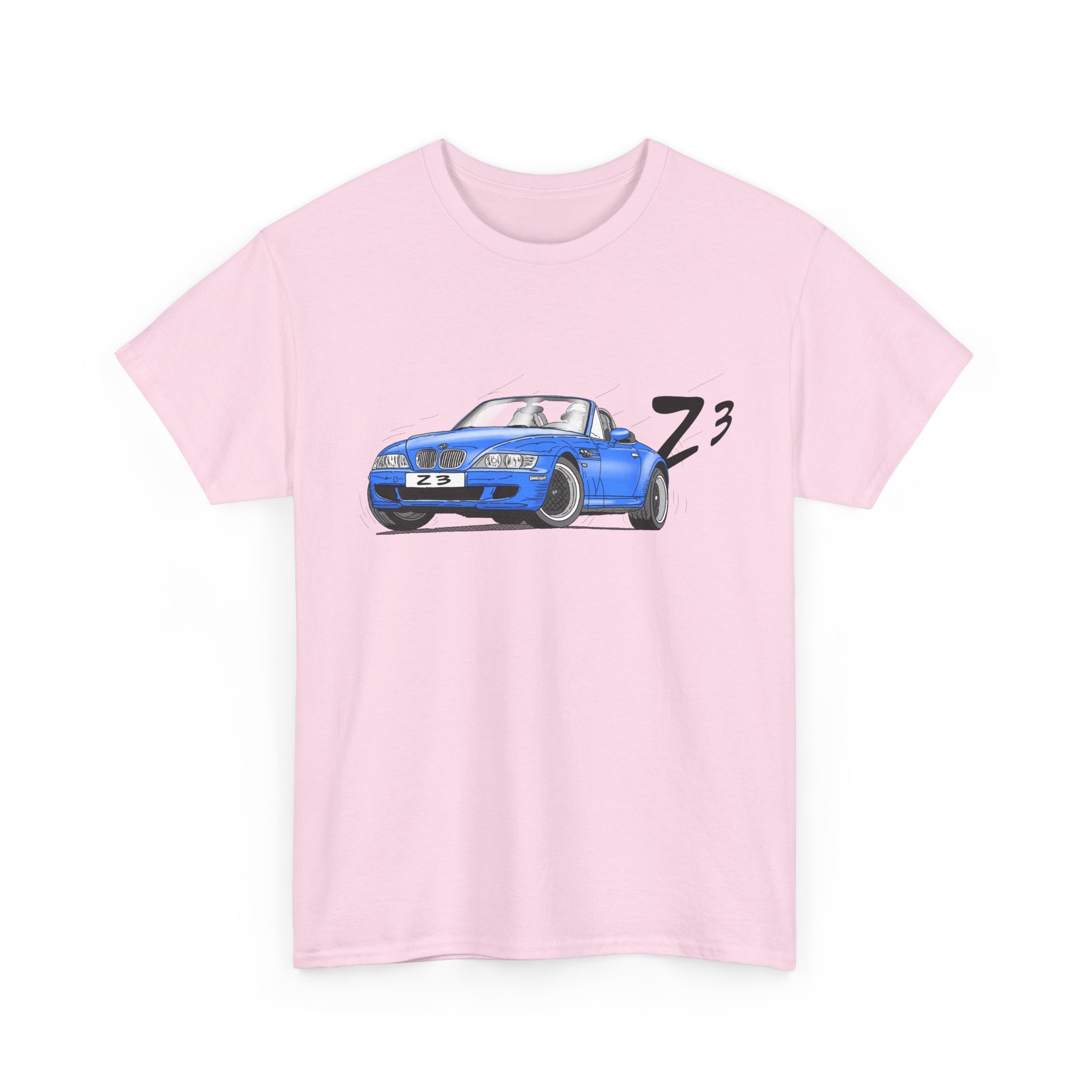 T-Shirt, BMW Z3, Strichzeichnung, Blau, personalisierbar – Bild 8