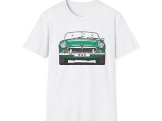 T-Shirt, MGB, Strichzeichnung, Grün, mit Kennzeichen personalisierbar