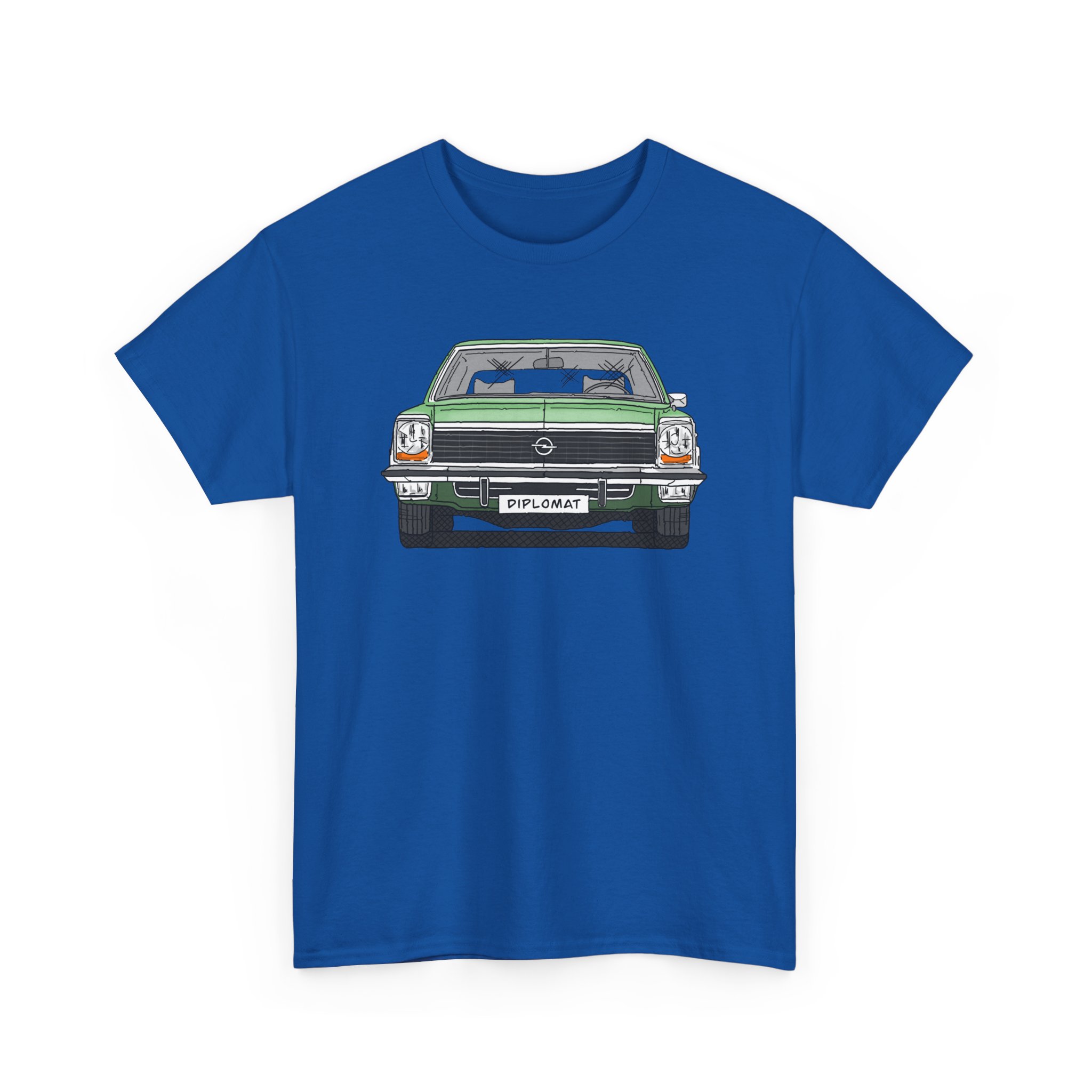 T-Shirt, Opel Diplomat B, Strichzeichnung, Grün, mit Kennzeichen personalisierbar – Bild 39