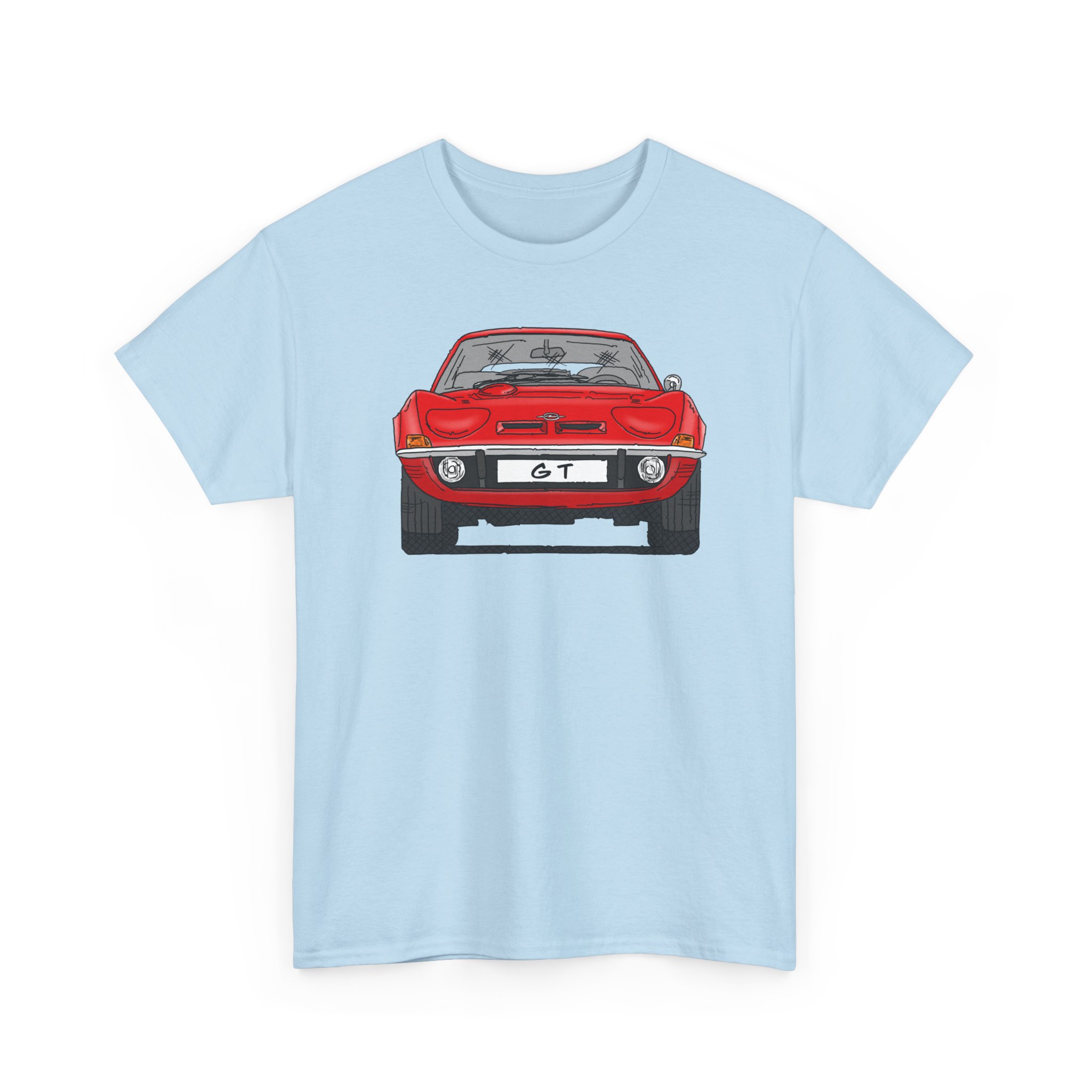 T-Shirt, Opel GT, Strichzeichnung, Rot, mit Kennzeichen personalisierbar – Bild 19