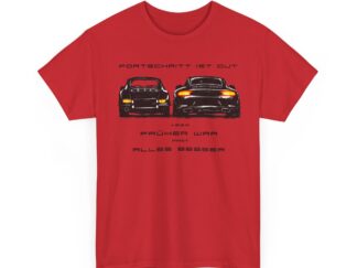 T-Shirt, Porsche 911, Kritzel-Kratzel-Auto, FRÜHER WAR ALLES BESSER, großer feiner Druck, schwarze Schrift