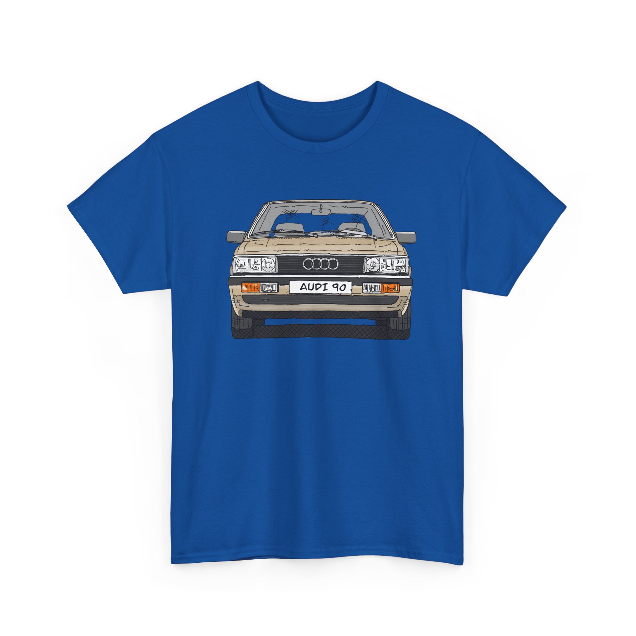 T-Shirt, Audi 90 B2, Strichzeichnung, Kalaharibeige, mit Kennzeichen personalisierbar – Bild 43
