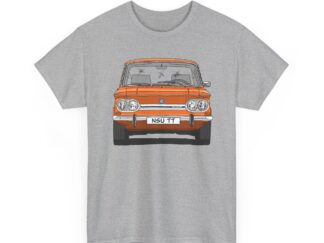 T-Shirt, NSU TT, Strichzeichnung, Orange, mit Kennzeichen personalisierbar