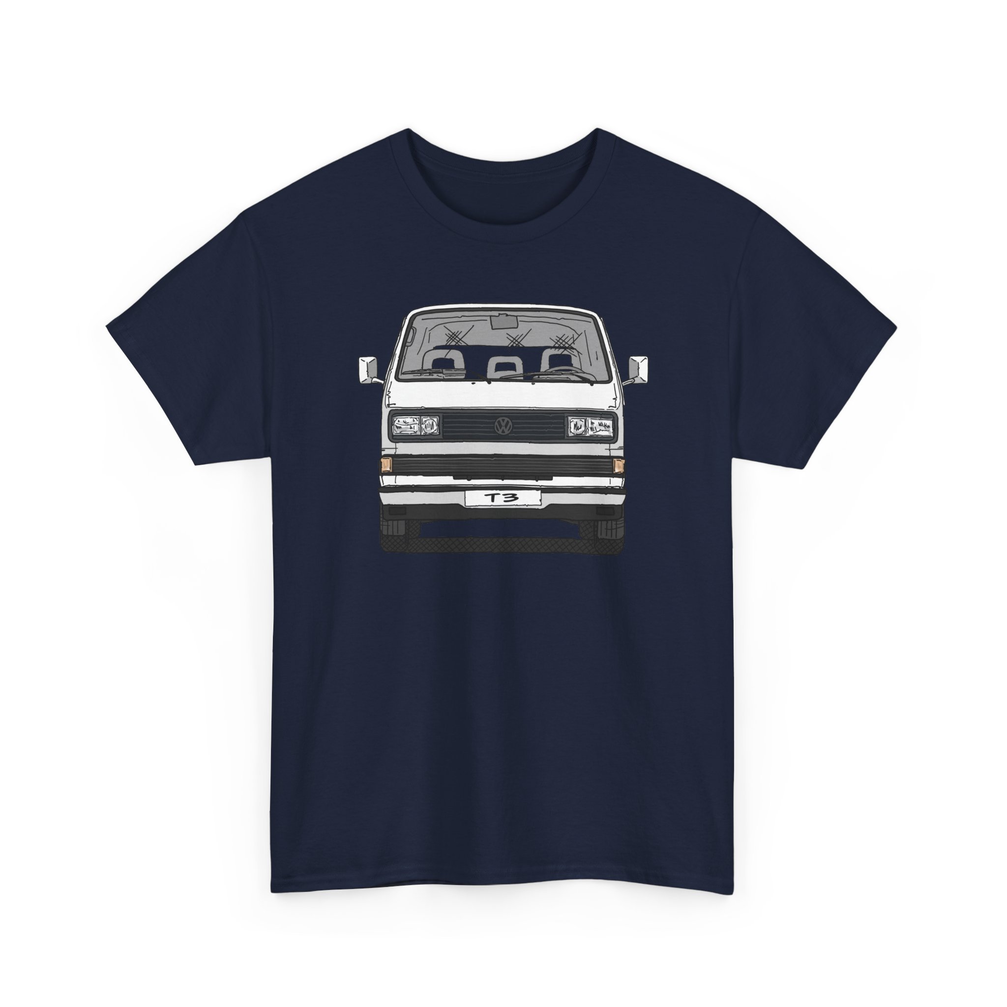 T-Shirt, VW T3, Bulli, VW Bus, Südafrika, Strichzeichnung, Weiß, mit Kennzeichen personalisierbar – Bild 4