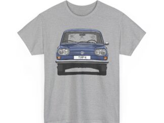 T-Shirt, VW Typ 4, 411, Strichzeichnung, Gemini-Blau, eigenes Kennzeichen möglich