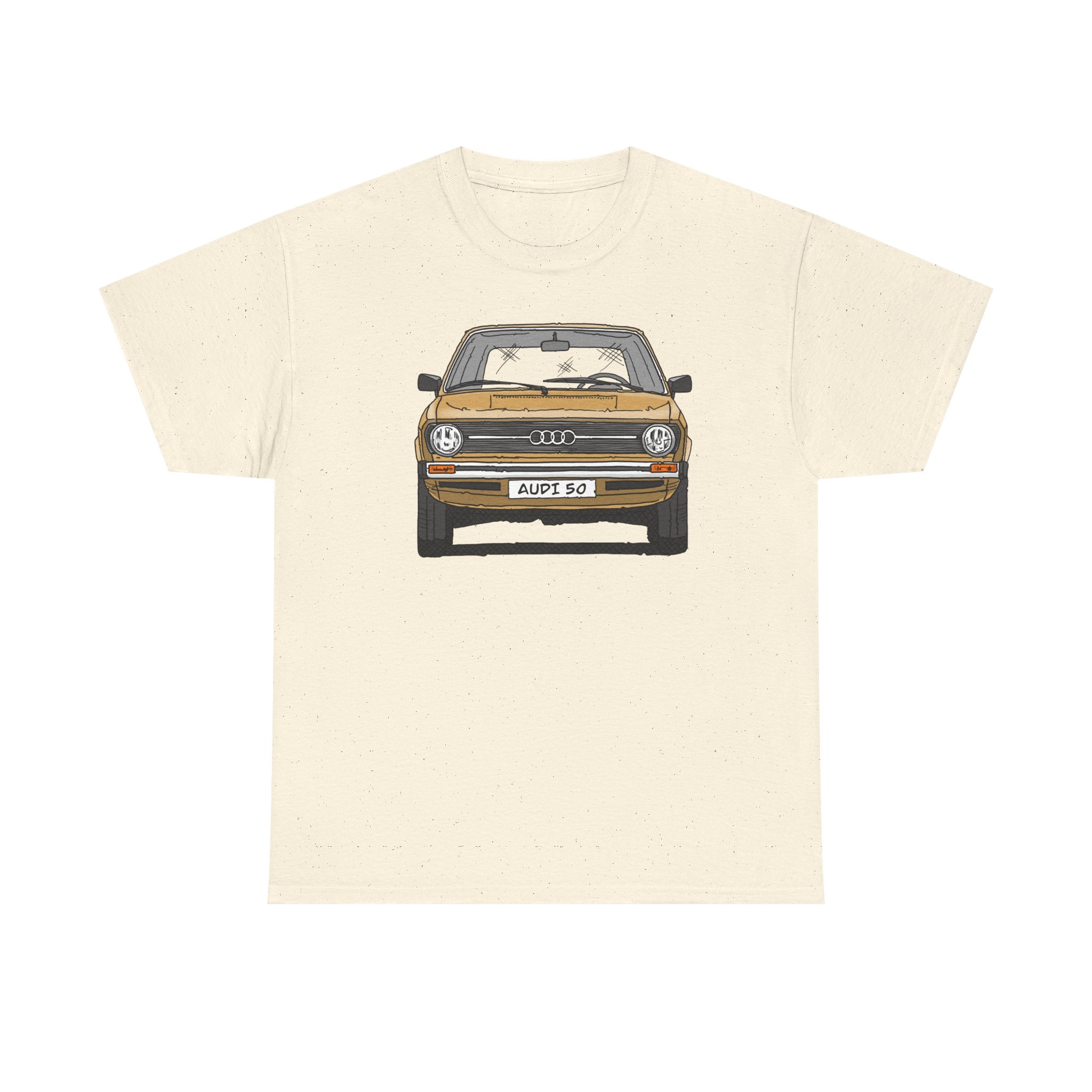 T-Shirt, Audi 50, Strichzeichnung, Hellas, 2 Außenspiegel, mit Kennzeichen personalisierbar – Bild 29