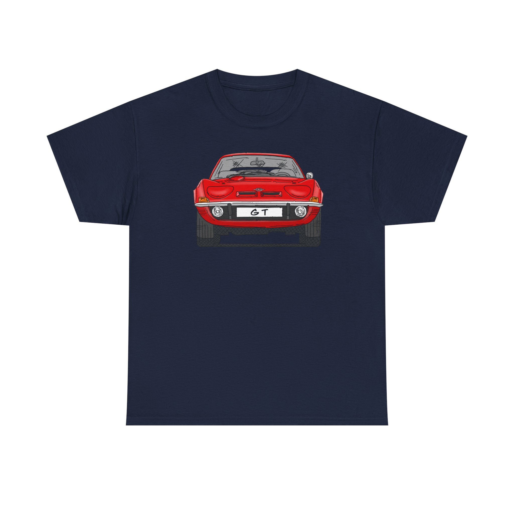 T-Shirt, Opel GT, Strichzeichnung, Rot, mit Kennzeichen personalisierbar – Bild 29