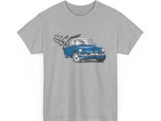 T-Shirt, Citroën DS, Strichzeichnung, Blau, personalisierbar