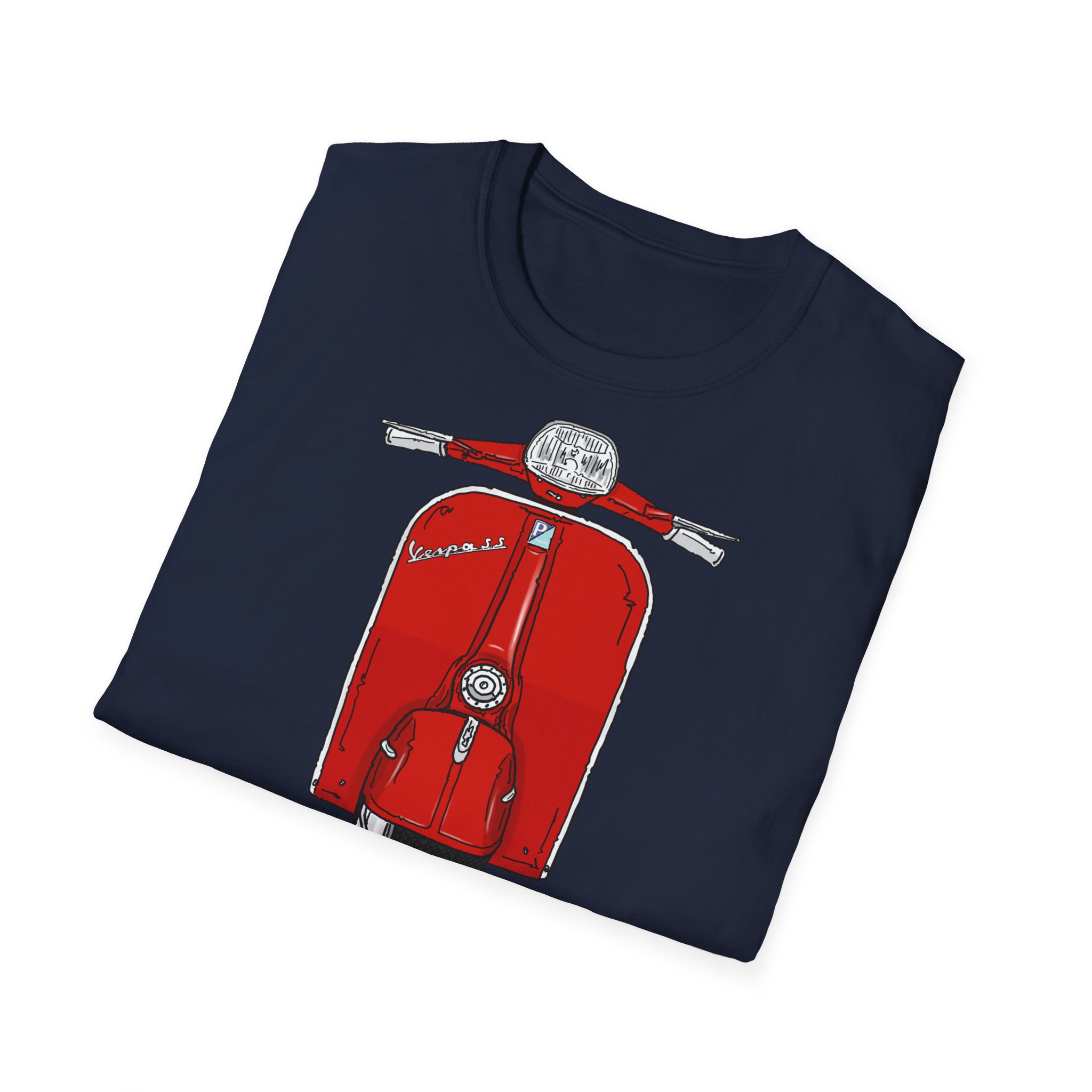 T-Shirt, Vespa Super Sport, 180 SS, Rot, Strichzeichnung – Bild 32