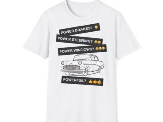 T-Shirt, Opel Rekord P1, Schwarz, englischer Text, Power?