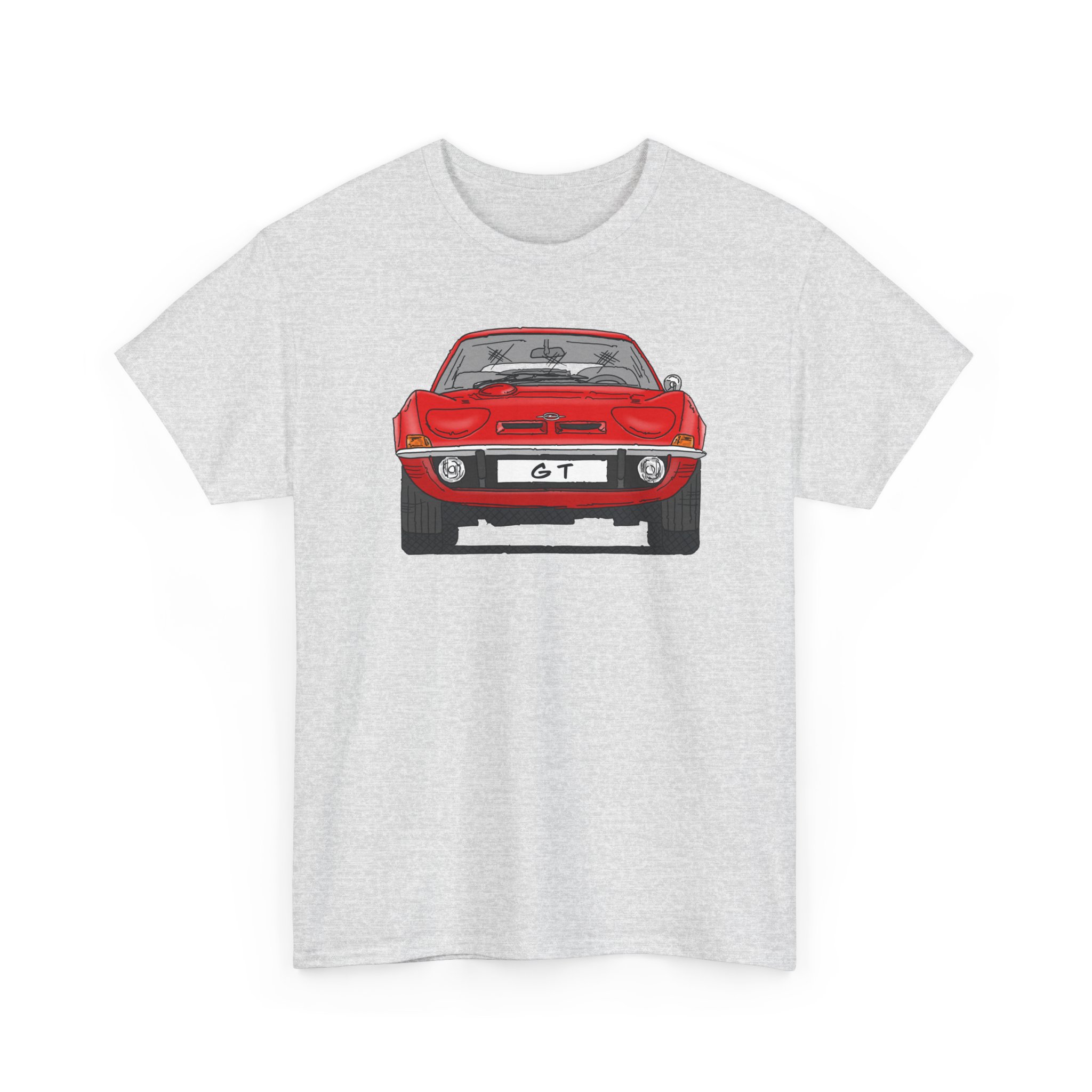 T-Shirt, Opel GT, Strichzeichnung, Rot, mit Kennzeichen personalisierbar – Bild 67