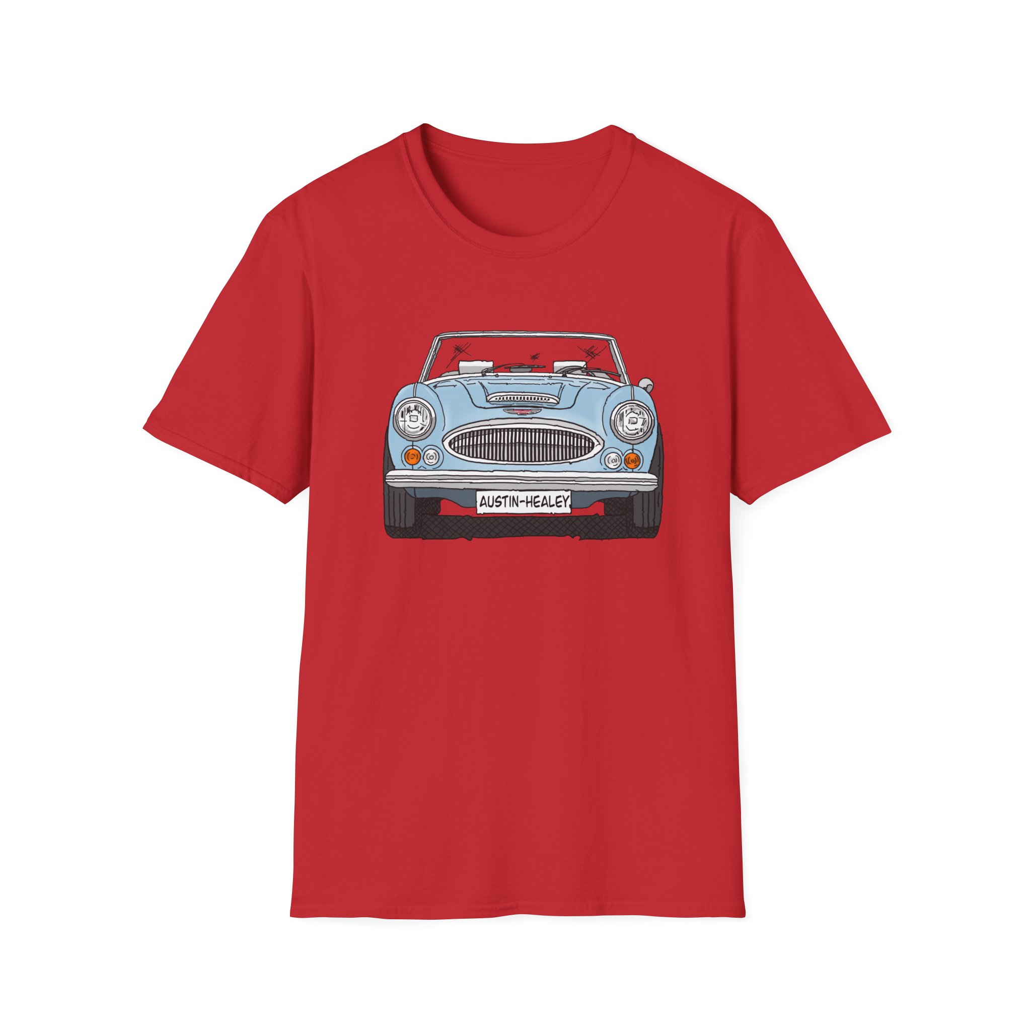 T-Shirt, Austin-Healey 3000, Strichzeichnung, Eisblau, personalisierbar – Bild 33