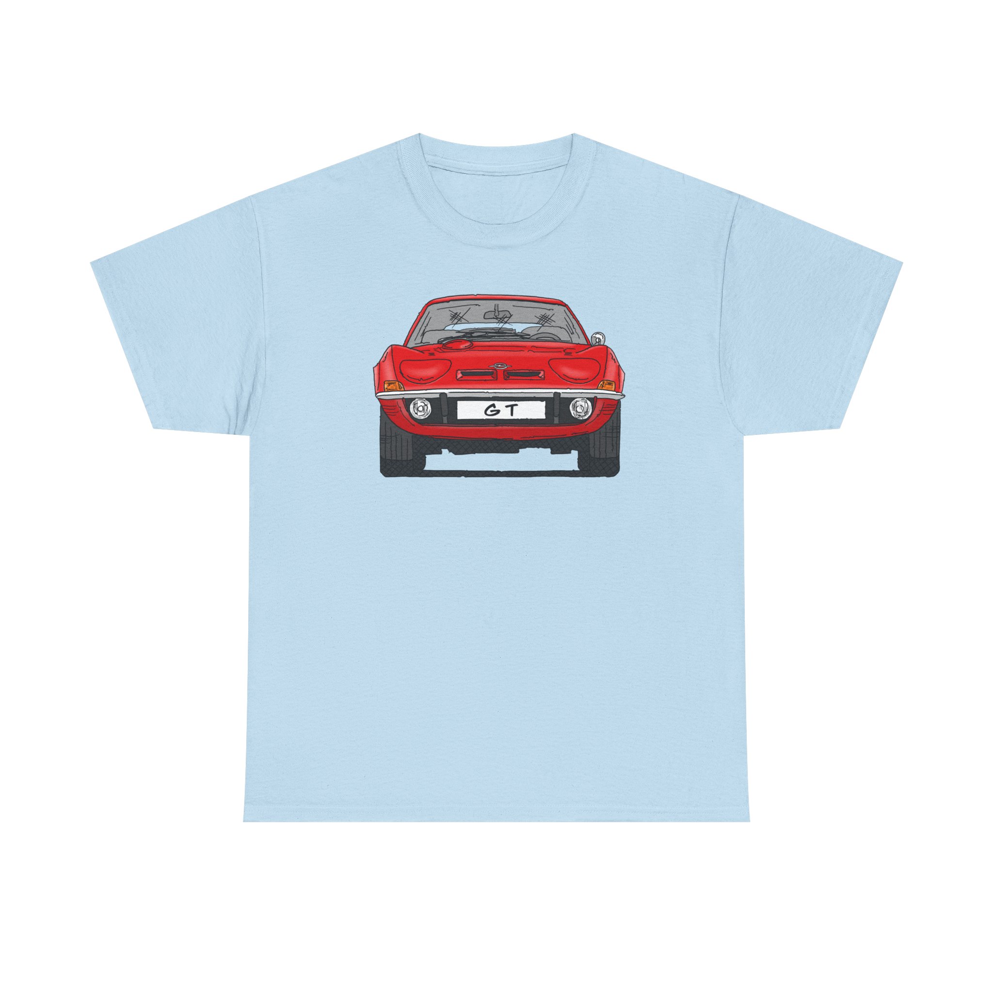 T-Shirt, Opel GT, Strichzeichnung, Rot, mit Kennzeichen personalisierbar – Bild 17
