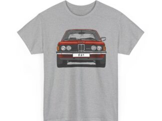 T-Shirt, BMW E21, 3er BMW, Strichzeichnung, Rot, eigenes Kennzeichen möglich