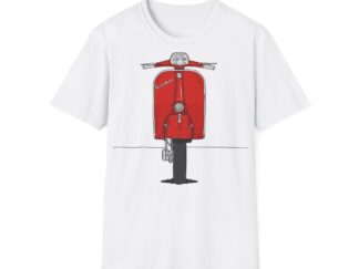 T-Shirt, Vespa Super Sport, 180 SS, Rot, Strichzeichnung