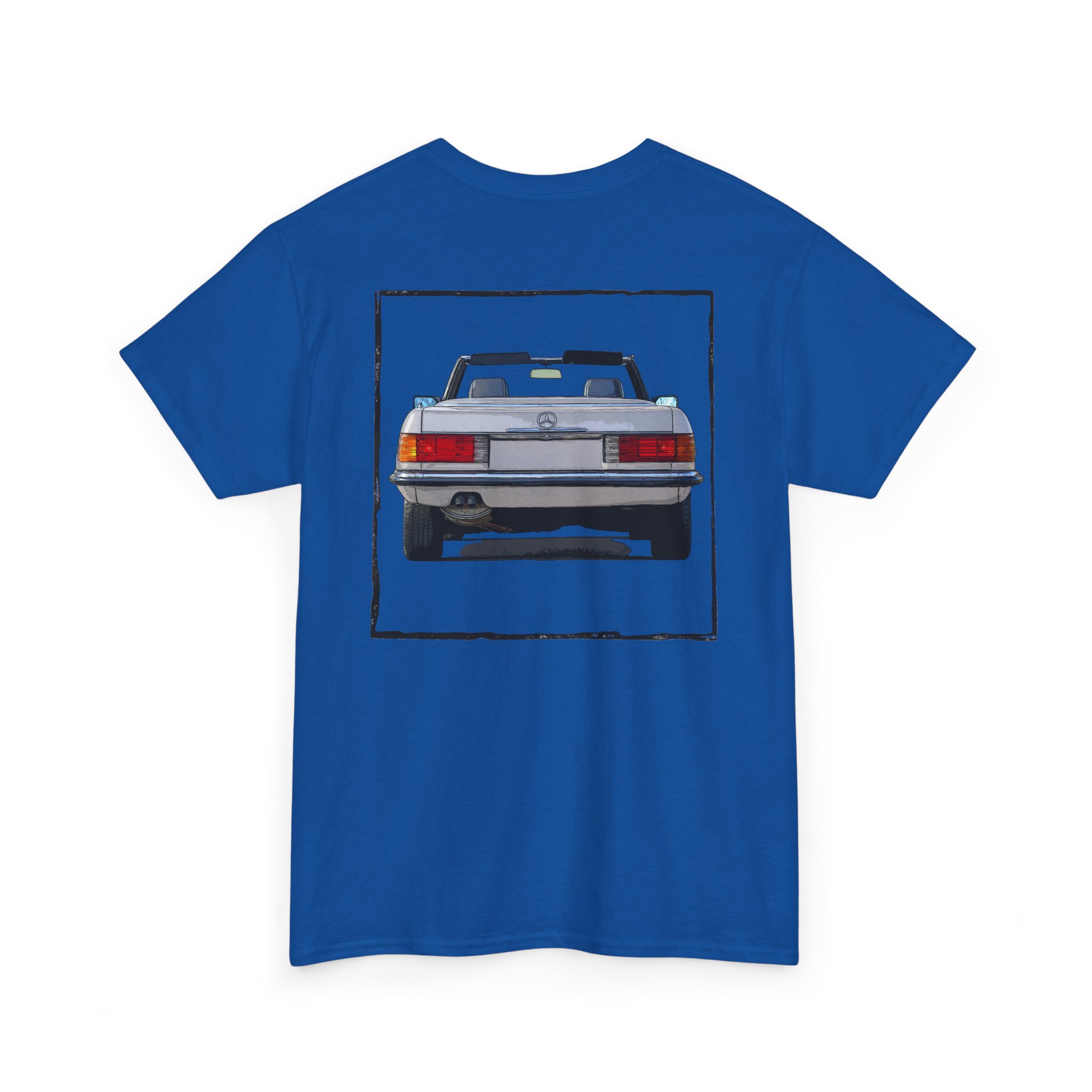 T-Shirt, Mercedes SL R107, Silber - Vorder- und Rückseite bedruckt – Bild 16