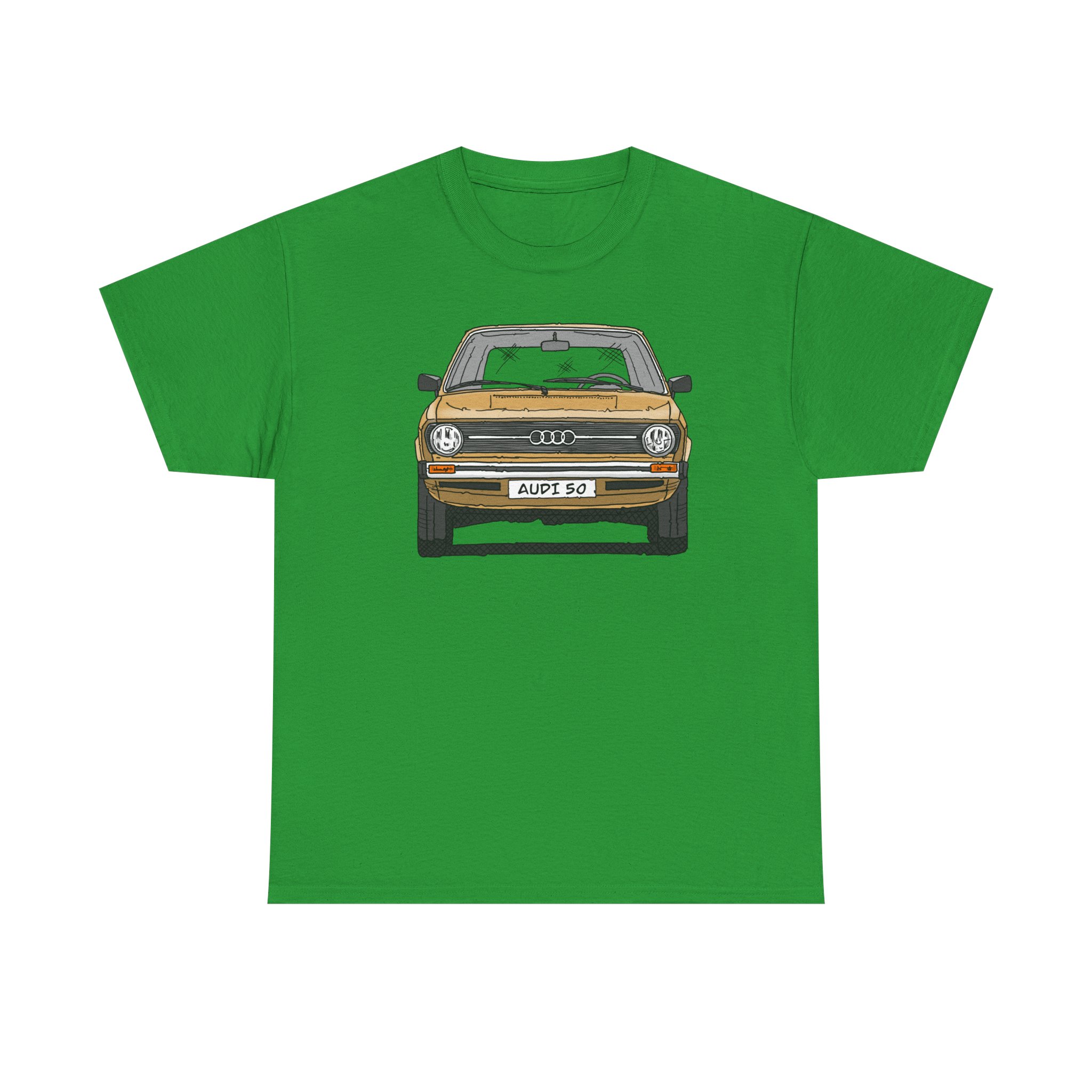 T-Shirt, Audi 50, Strichzeichnung, Hellas, 2 Außenspiegel, mit Kennzeichen personalisierbar – Bild 41