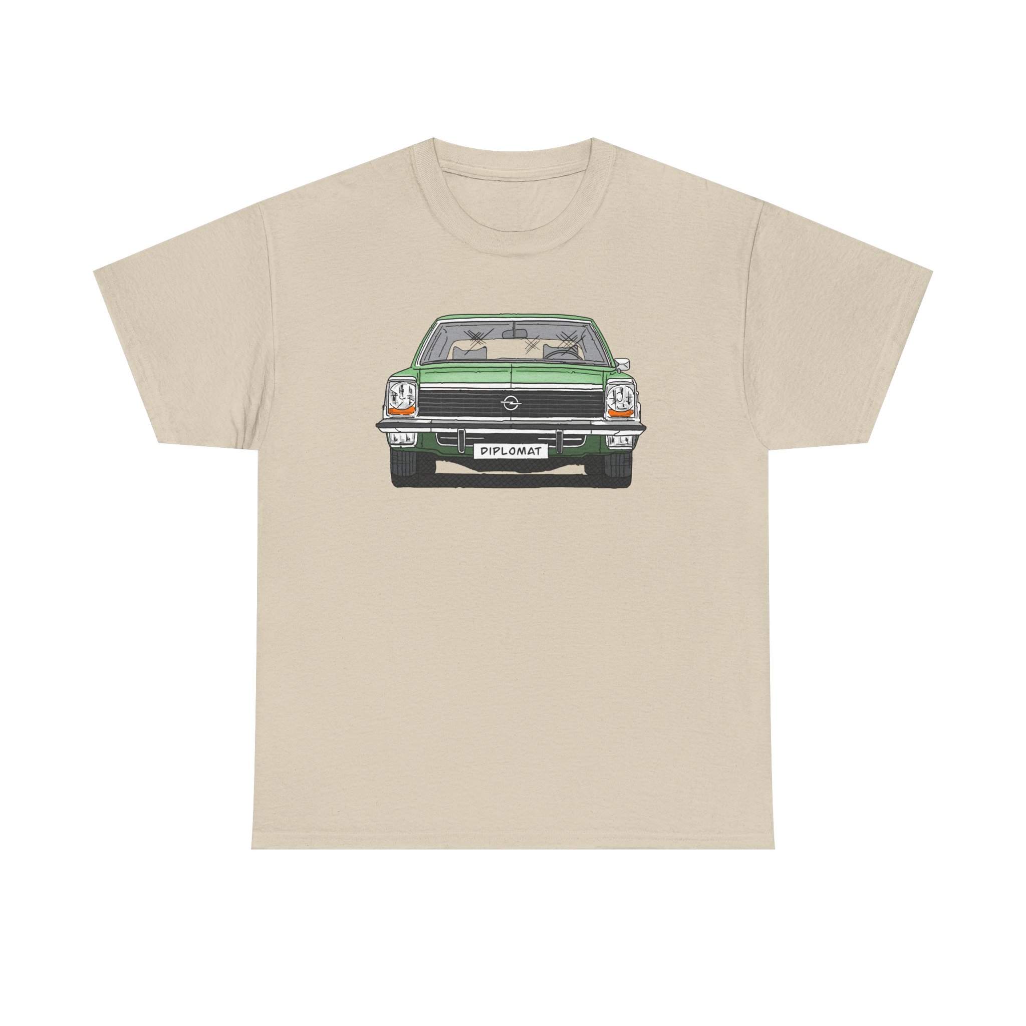 T-Shirt, Opel Diplomat B, Strichzeichnung, Grün, mit Kennzeichen personalisierbar – Bild 41