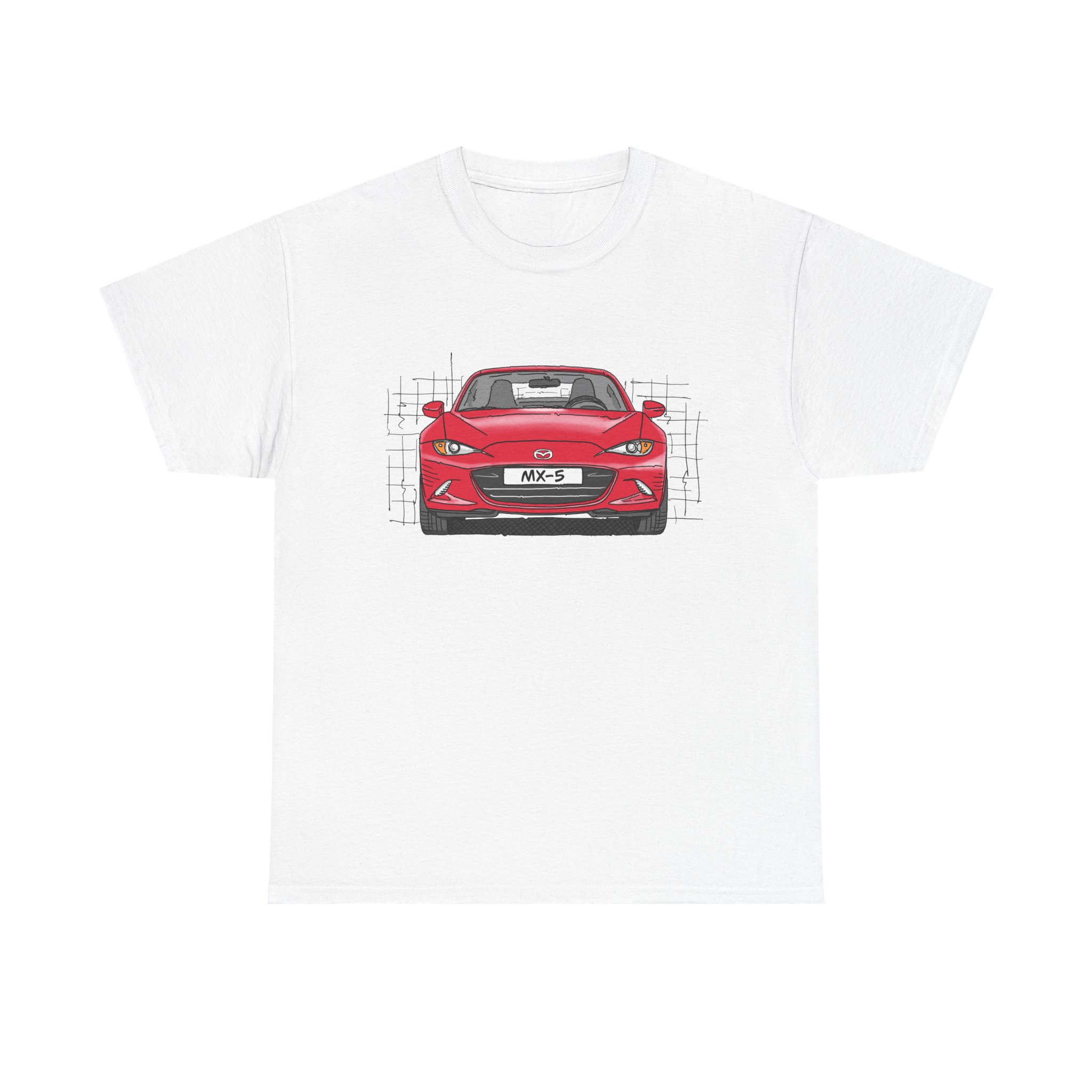 T-Shirt, Mazda MX-5 ND RF, Strichzeichnung, Rot, beidseitig – Bild 33