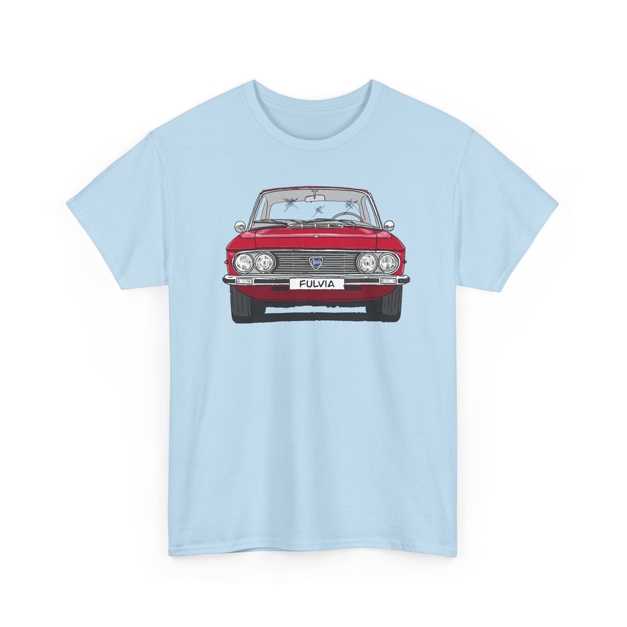 T-Shirt, Lancia Fulvia Coupe, Strichzeichnung, Rot, eigenes Kennzeichen möglich – Bild 7