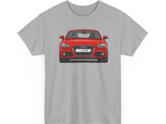 T-Shirt, Audi TT Coupé 8J, Strichzeichnung, Rot, Wunschkennzeichen möglich