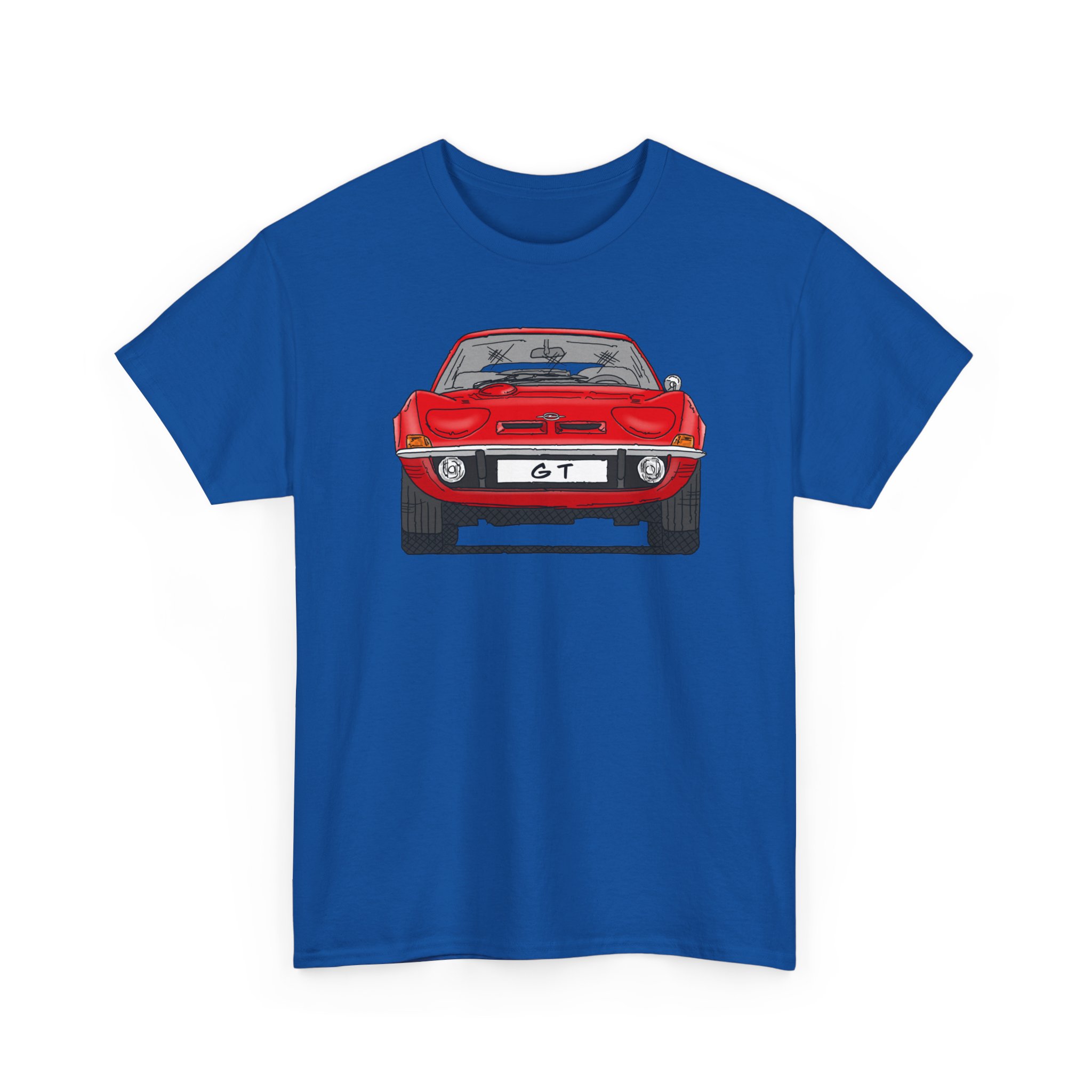 T-Shirt, Opel GT, Strichzeichnung, Rot, mit Kennzeichen personalisierbar – Bild 43