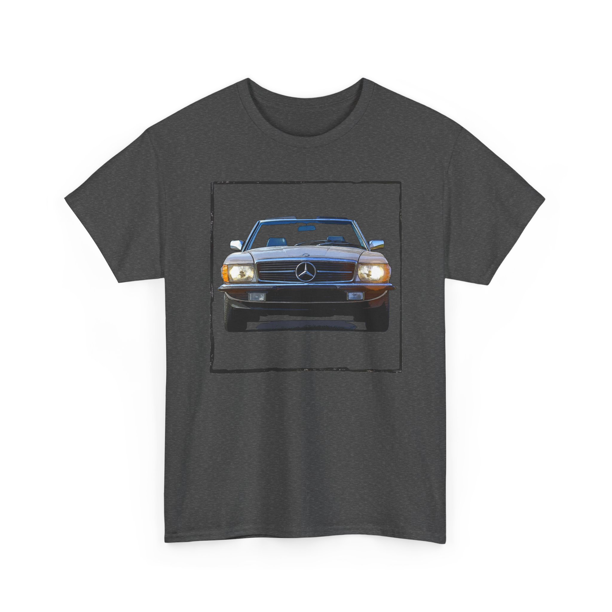 T-Shirt, Mercedes SL R107, Silber - Vorder- und Rückseite bedruckt – Bild 11