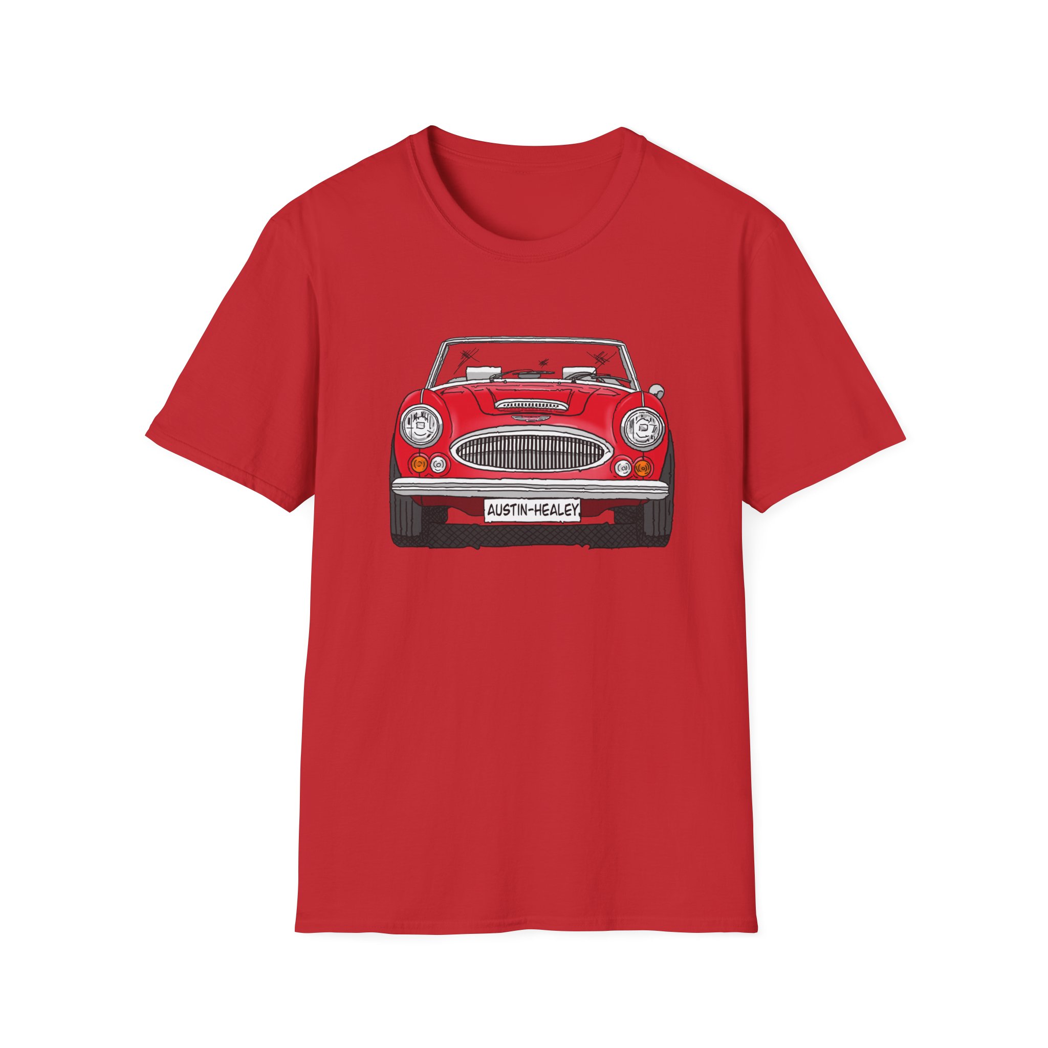 T-Shirt, Austin-Healey 3000, Strichzeichnung, Rot, personalisierbar – Bild 33