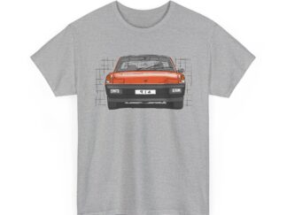 T-Shirt, Porsche 914, MJ 1975, VW Porsche, Strichzeichnung, Orange, personalisierbar