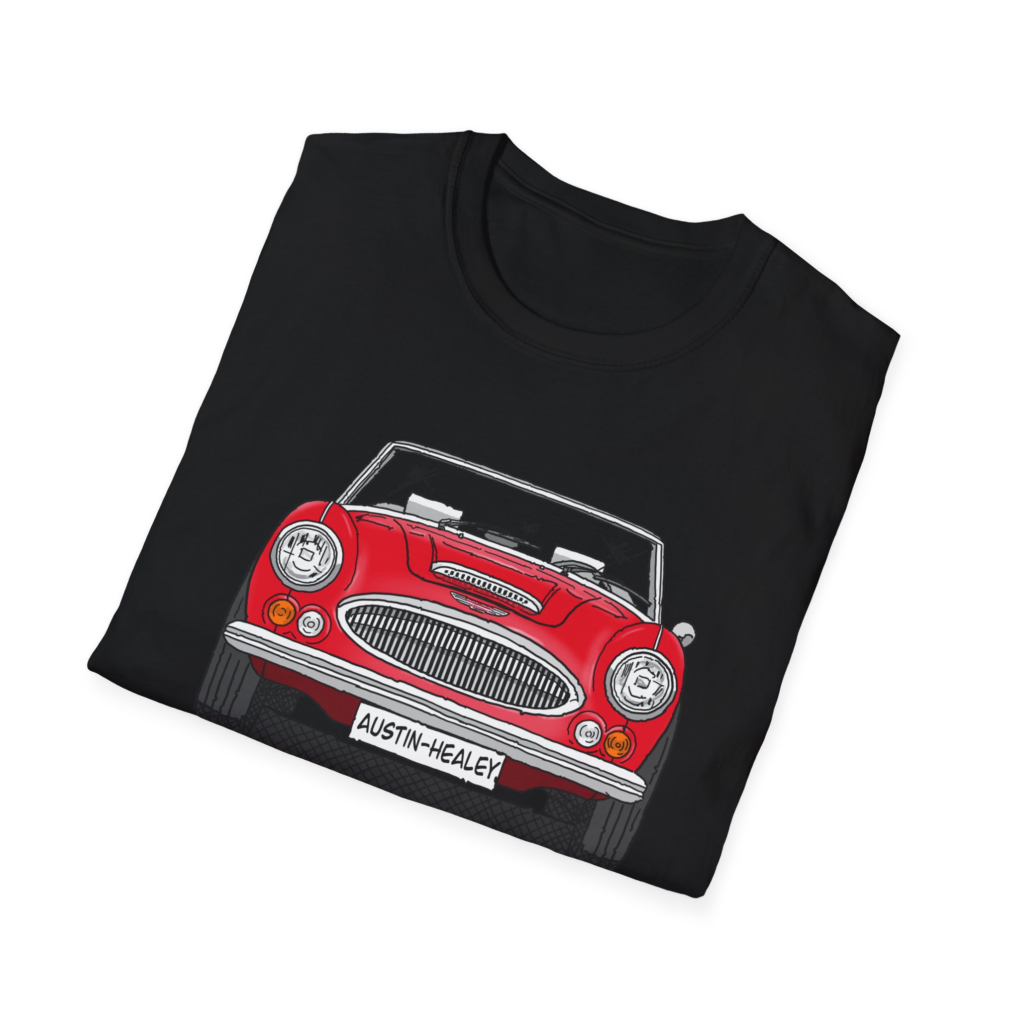 T-Shirt, Austin-Healey 3000, Strichzeichnung, Rot, personalisierbar – Bild 8