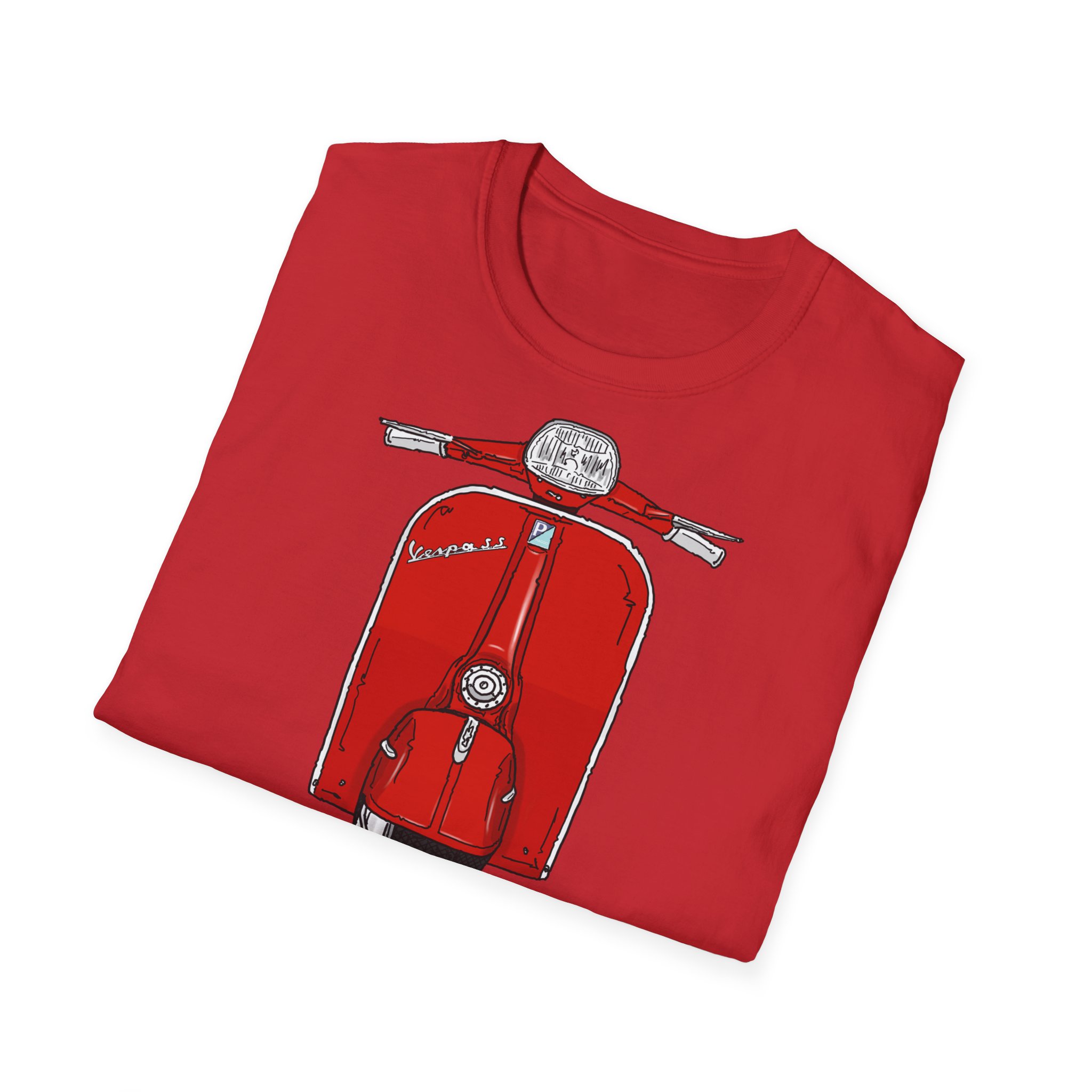 T-Shirt, Vespa Super Sport, 180 SS, Rot, Strichzeichnung – Bild 36