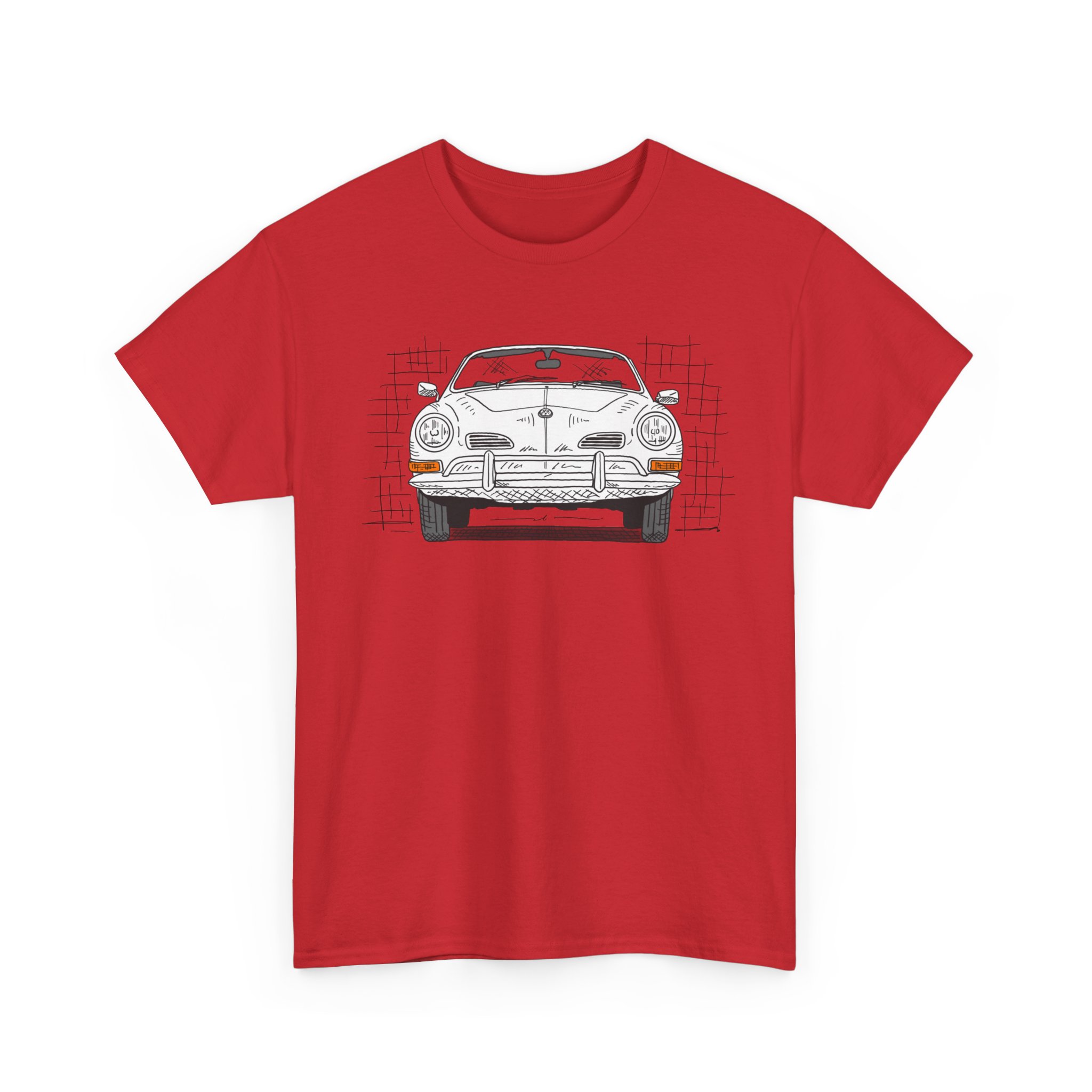 T-Shirt, Karmann Ghia Typ 14, Cabrio, Strichzeichnung, Weiß, personalisierbar – Bild 9