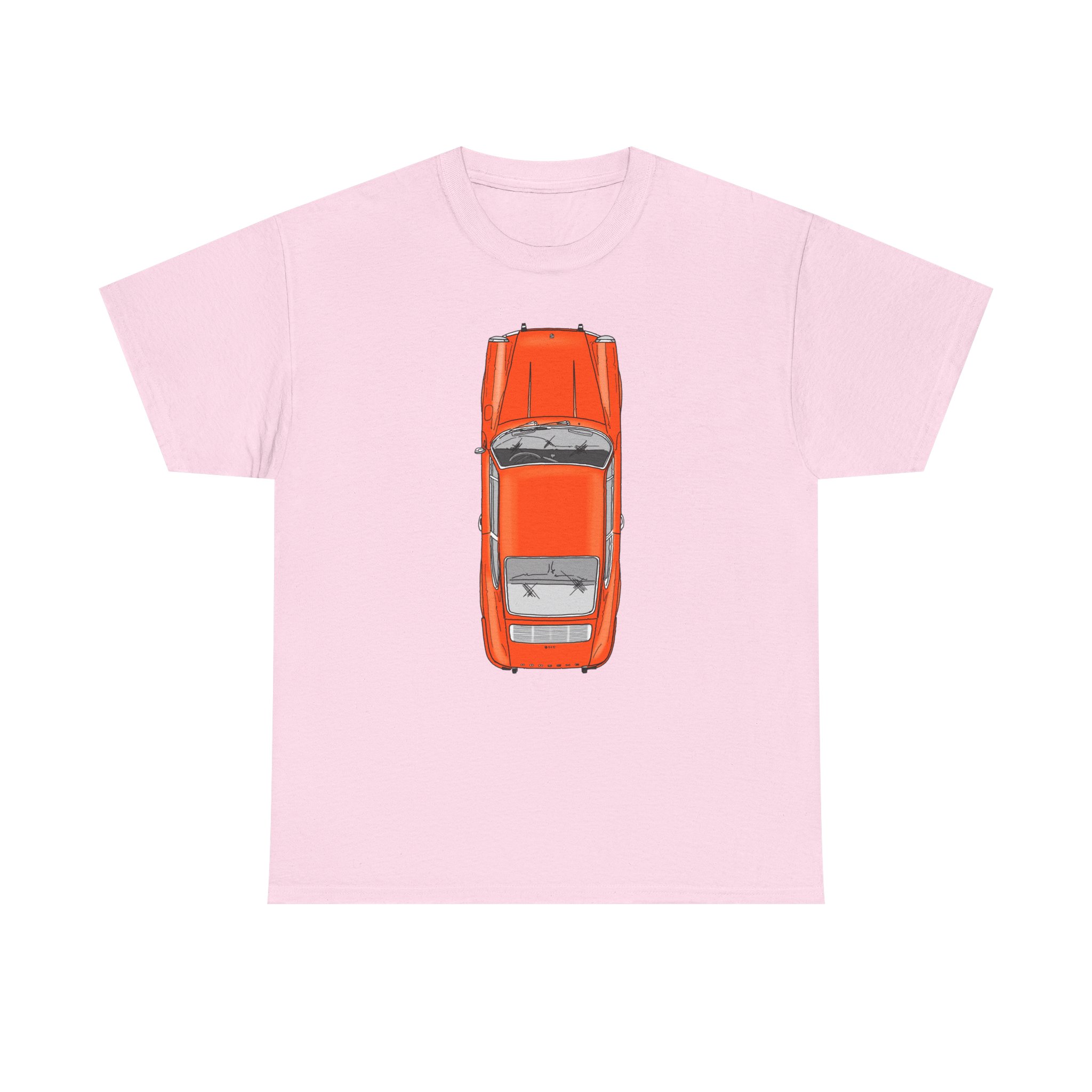 T-Shirt, Porsche 911 Coupé, F-Modell, Ur-Elfer, Top View, Orange – Bild 37