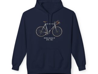 Hoodie, Peugeot PX 10, Strichzeichnung, Weiß, Front, mit Seriennummer personalisierbar