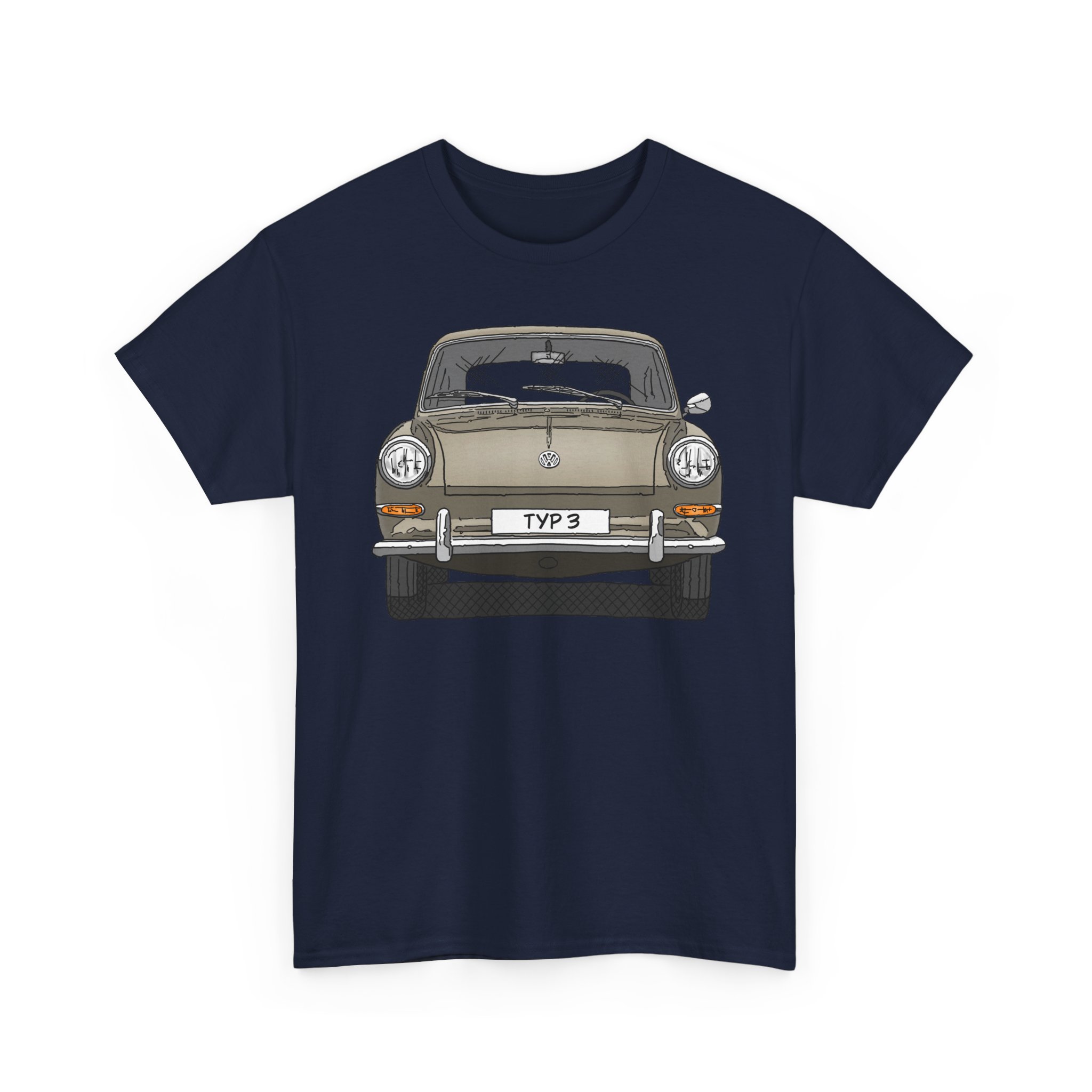 T-Shirt, VW Typ 3, 1500, 1600, Strichzeichnung, Sand, eigenes Kennzeichen möglich – Bild 9